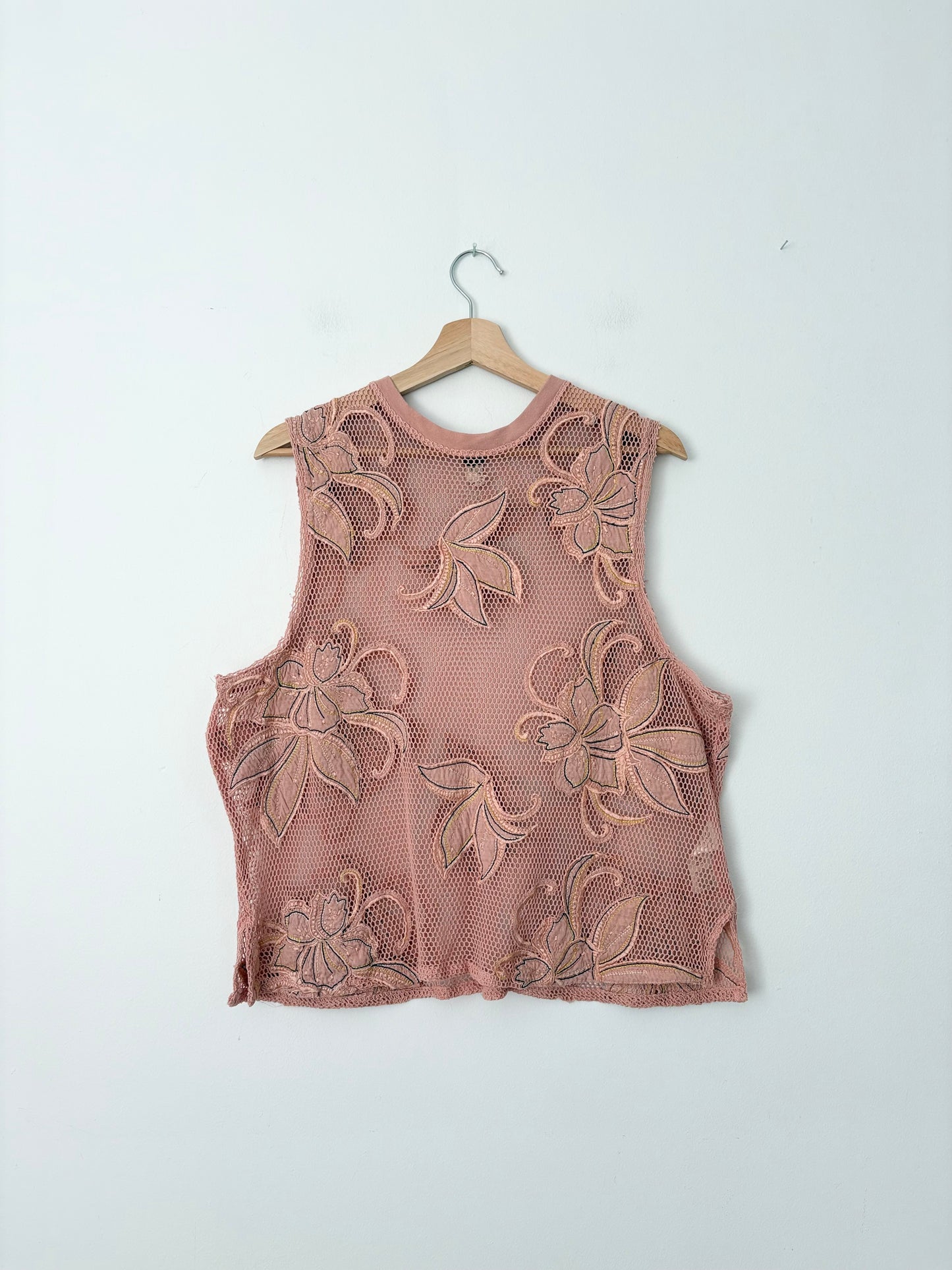 Free People floral mesh top S/M