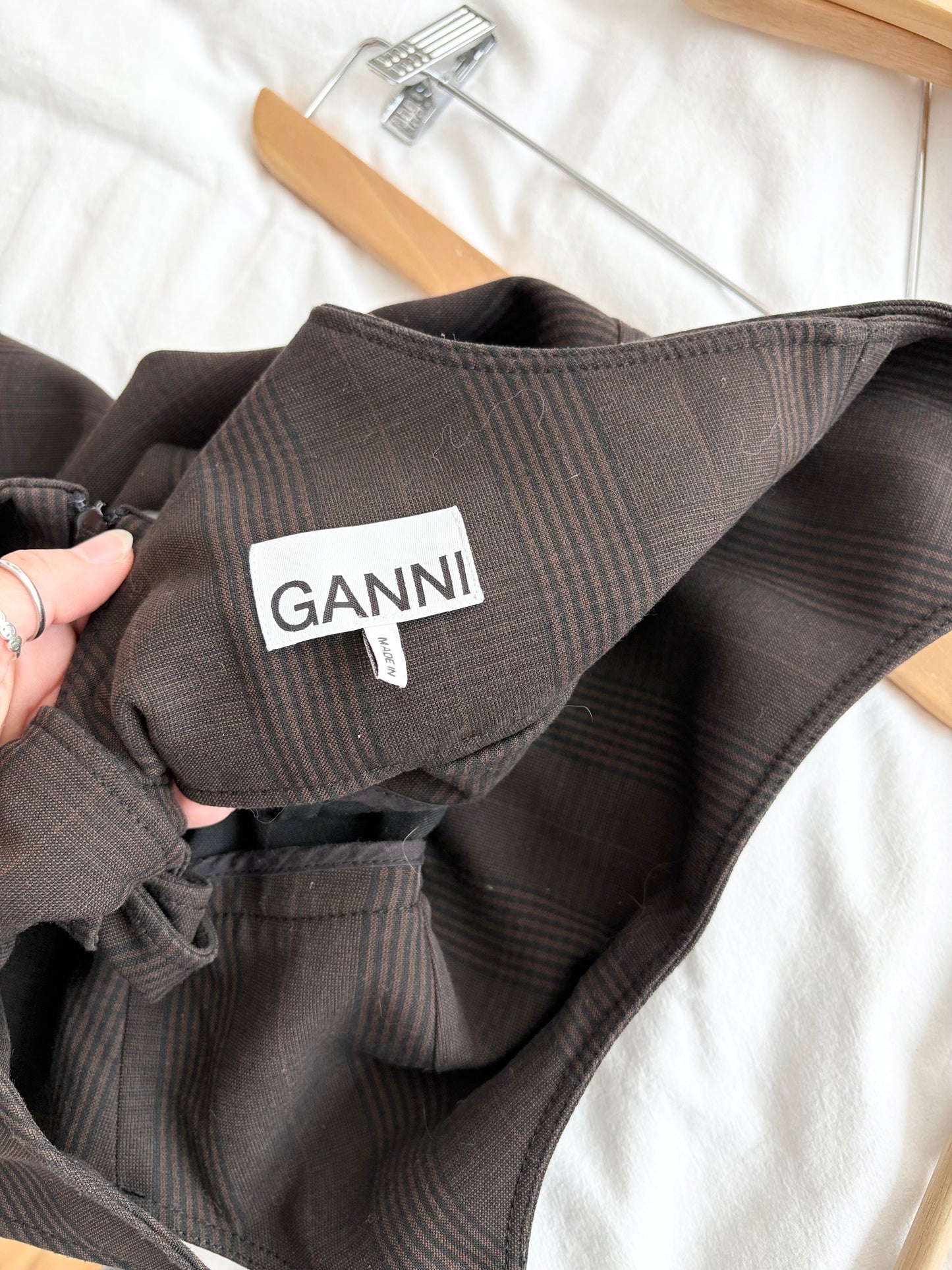 Ganni checked jersey dress M/L