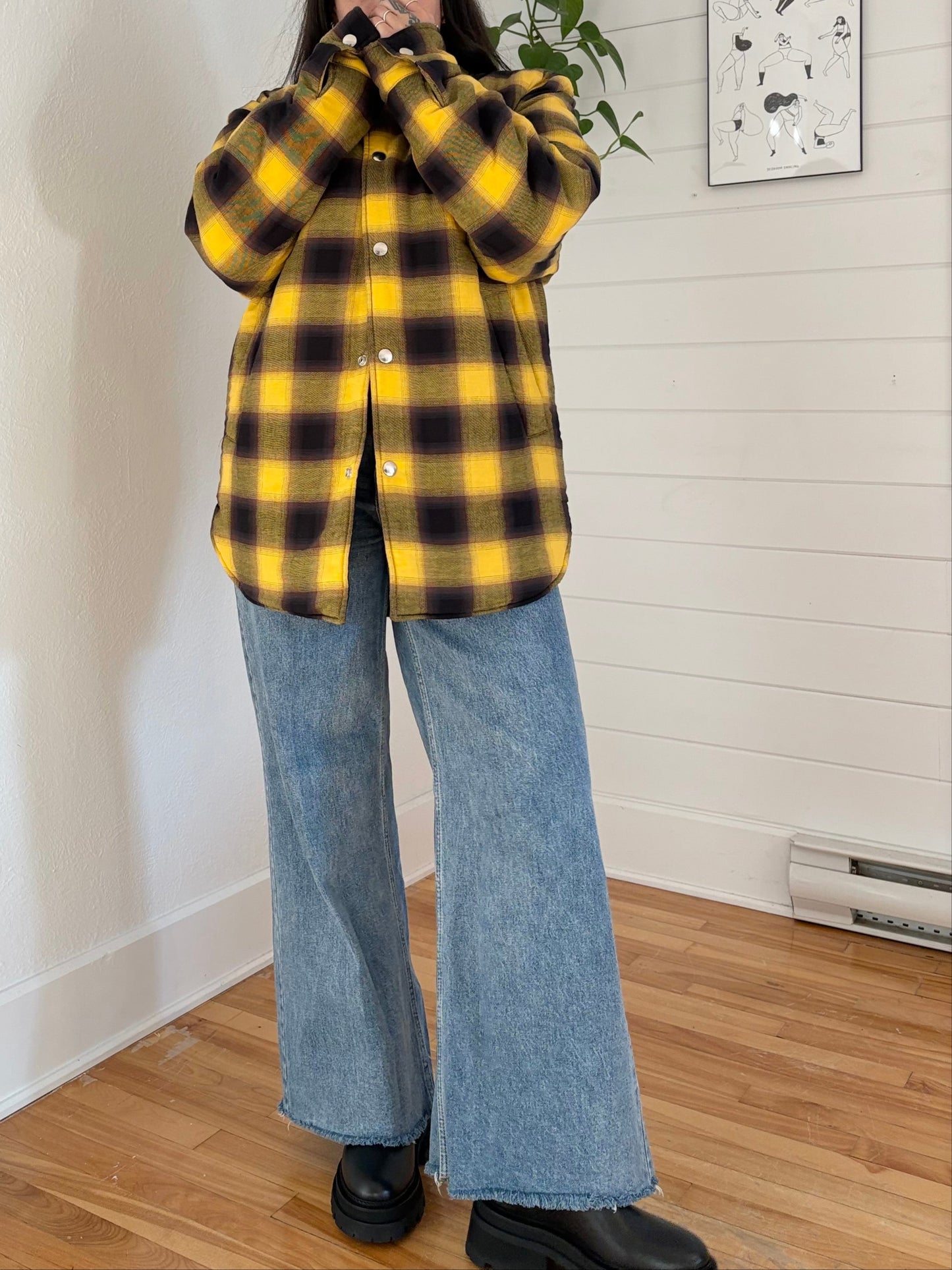 Sandro Plaid padded jacket L/XL