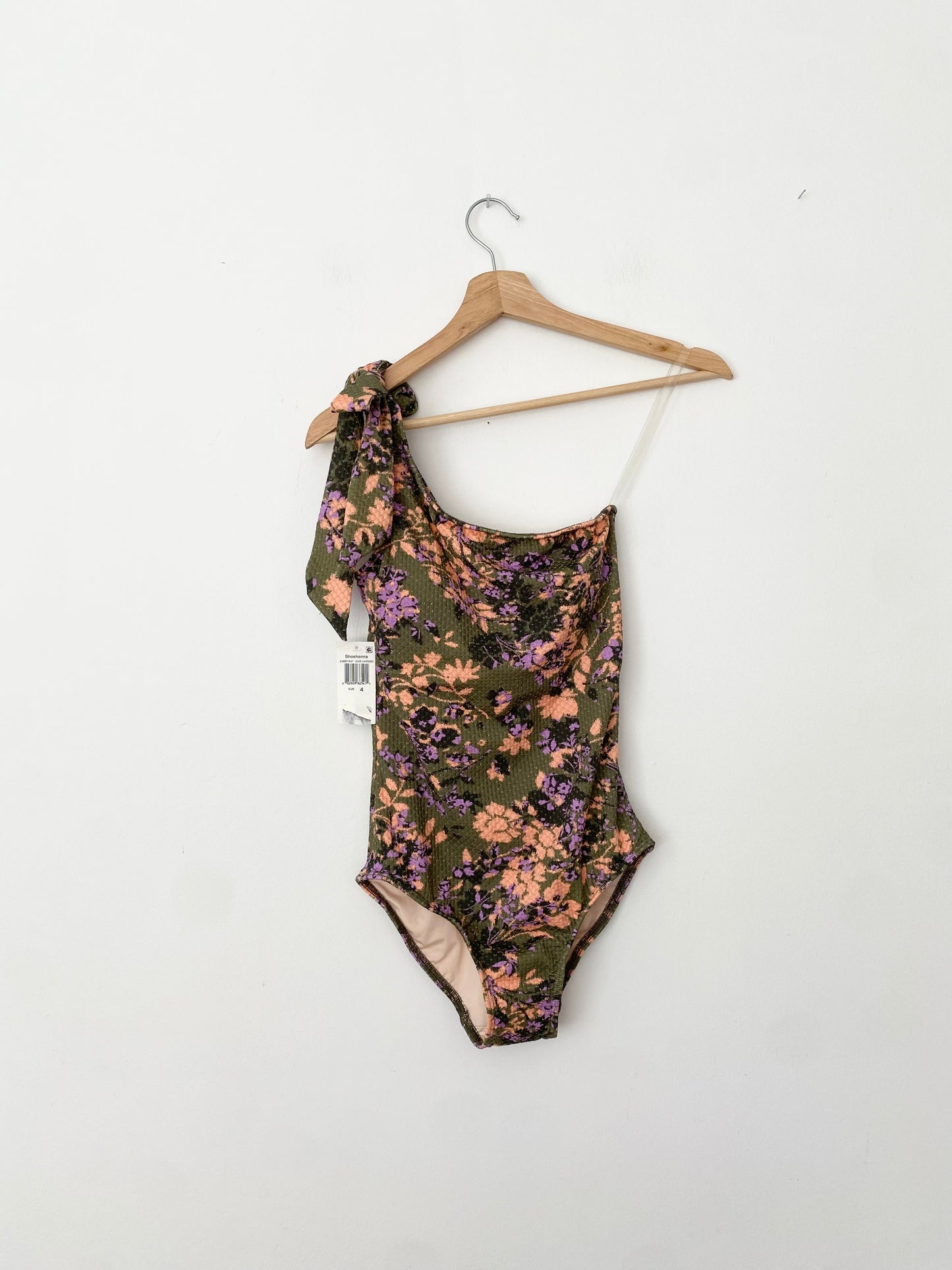 Shosanna one piece shoulder tie swimsuit Small