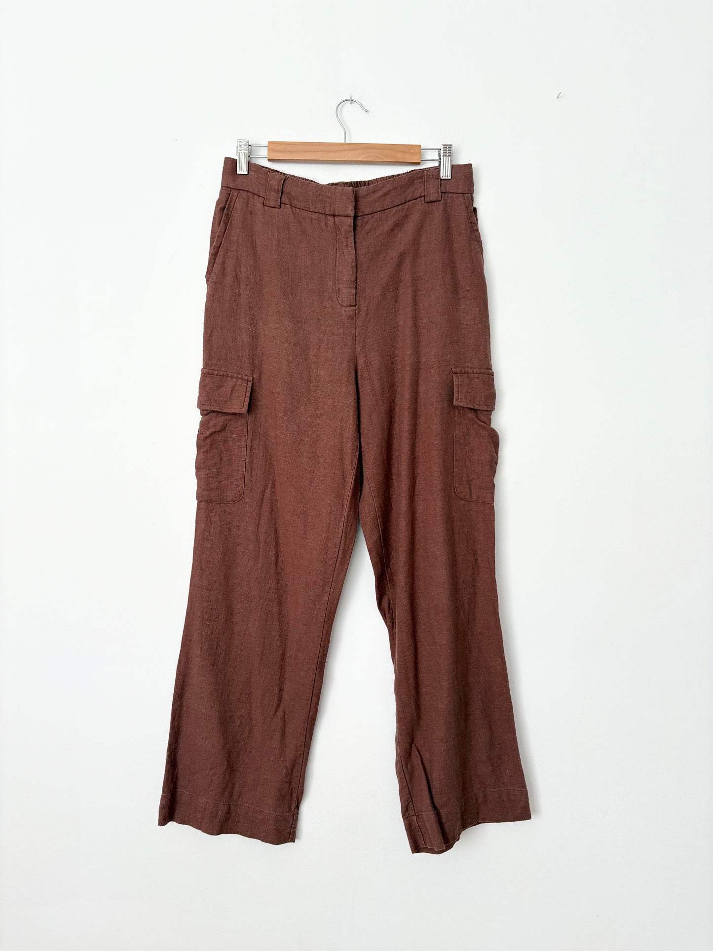 House of Harlow linen blend cargo pants M/L