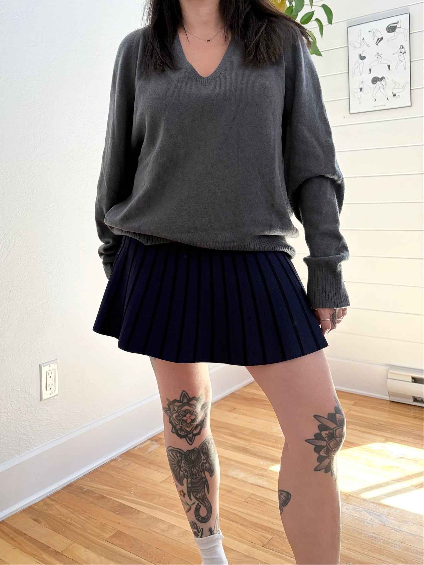 Maje knit pleated skirt S/M