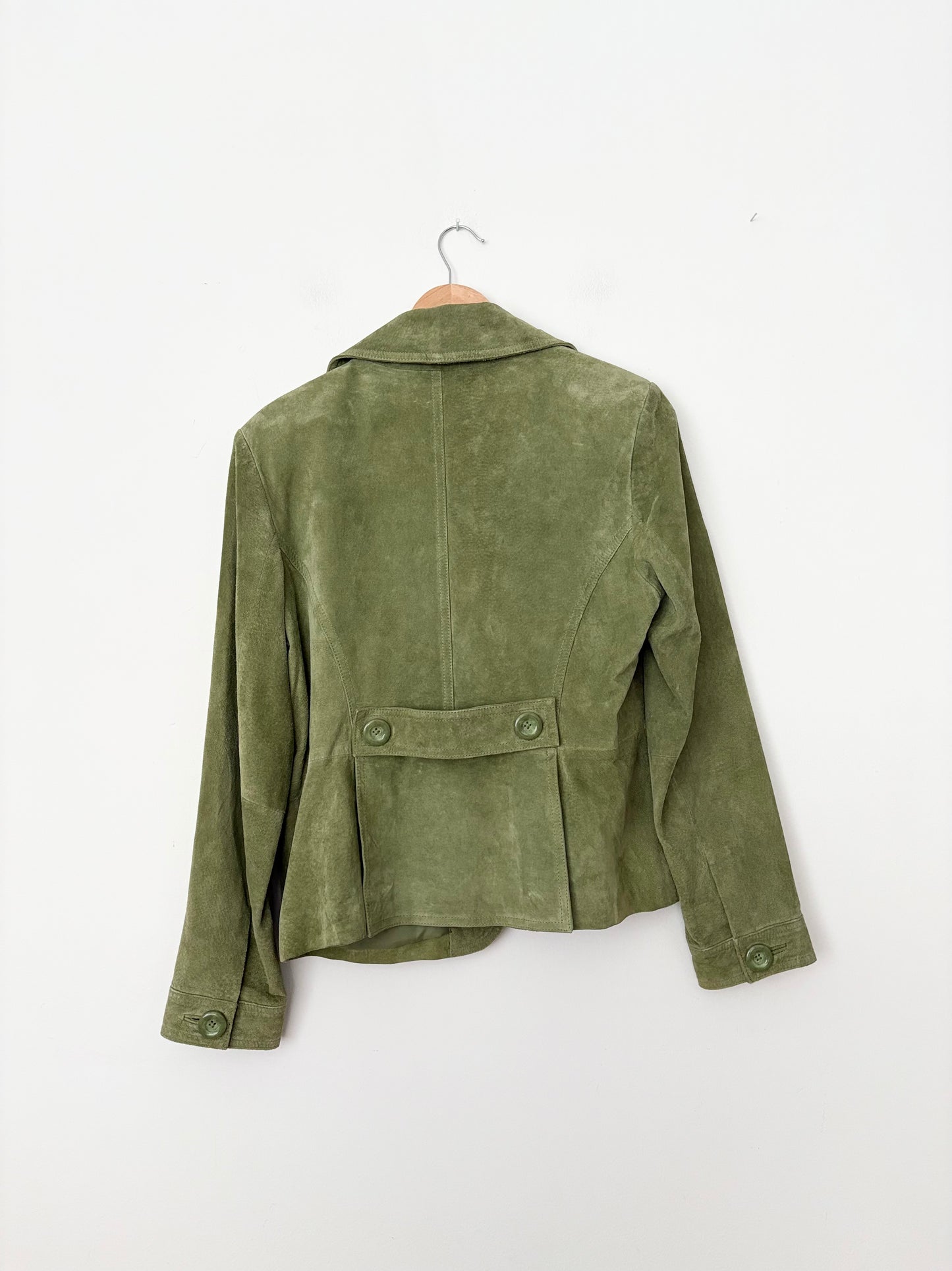 Blazer en cuir vert sauge Mossimo Y2K, taille L