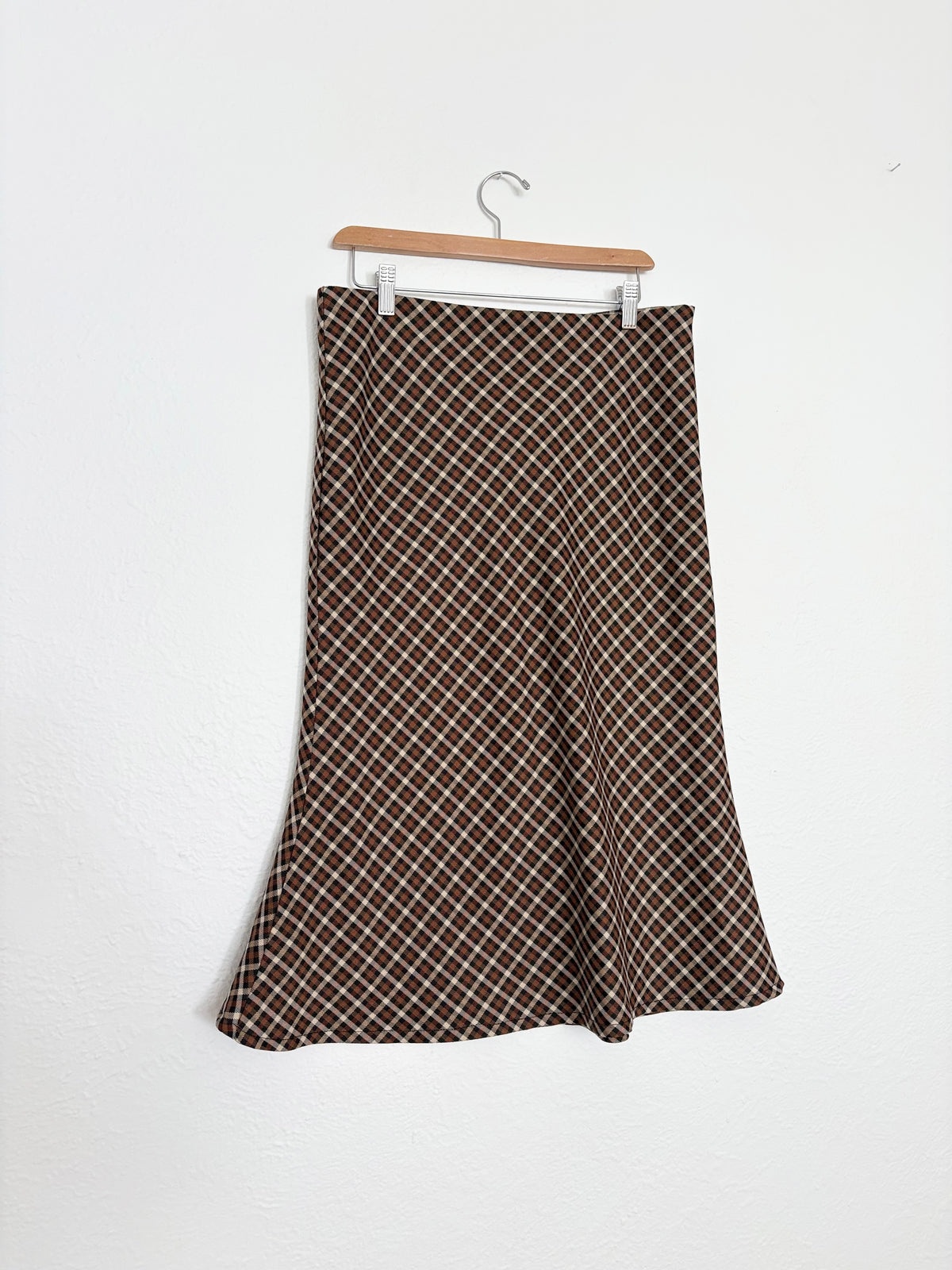 Vintage twik plaid midi skirt Large