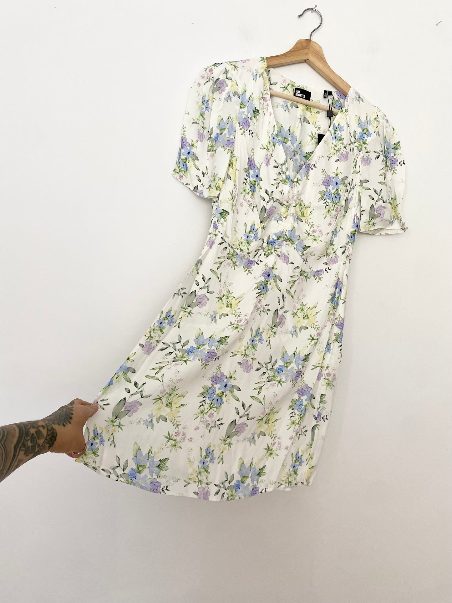 The kooples floral print shirred mini dress S/M