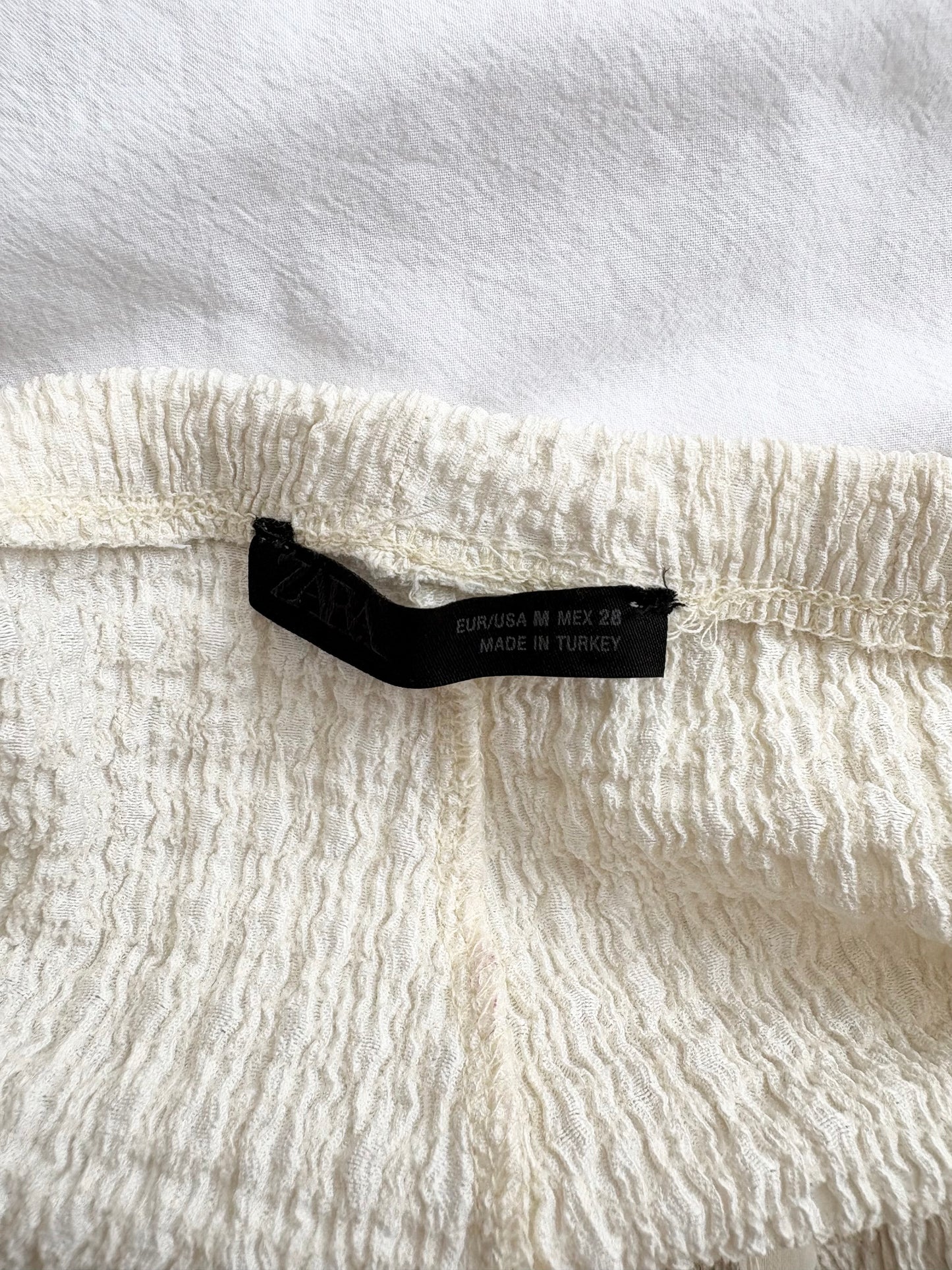 Pantalon large en maille gaufrée texturée Zara Medium