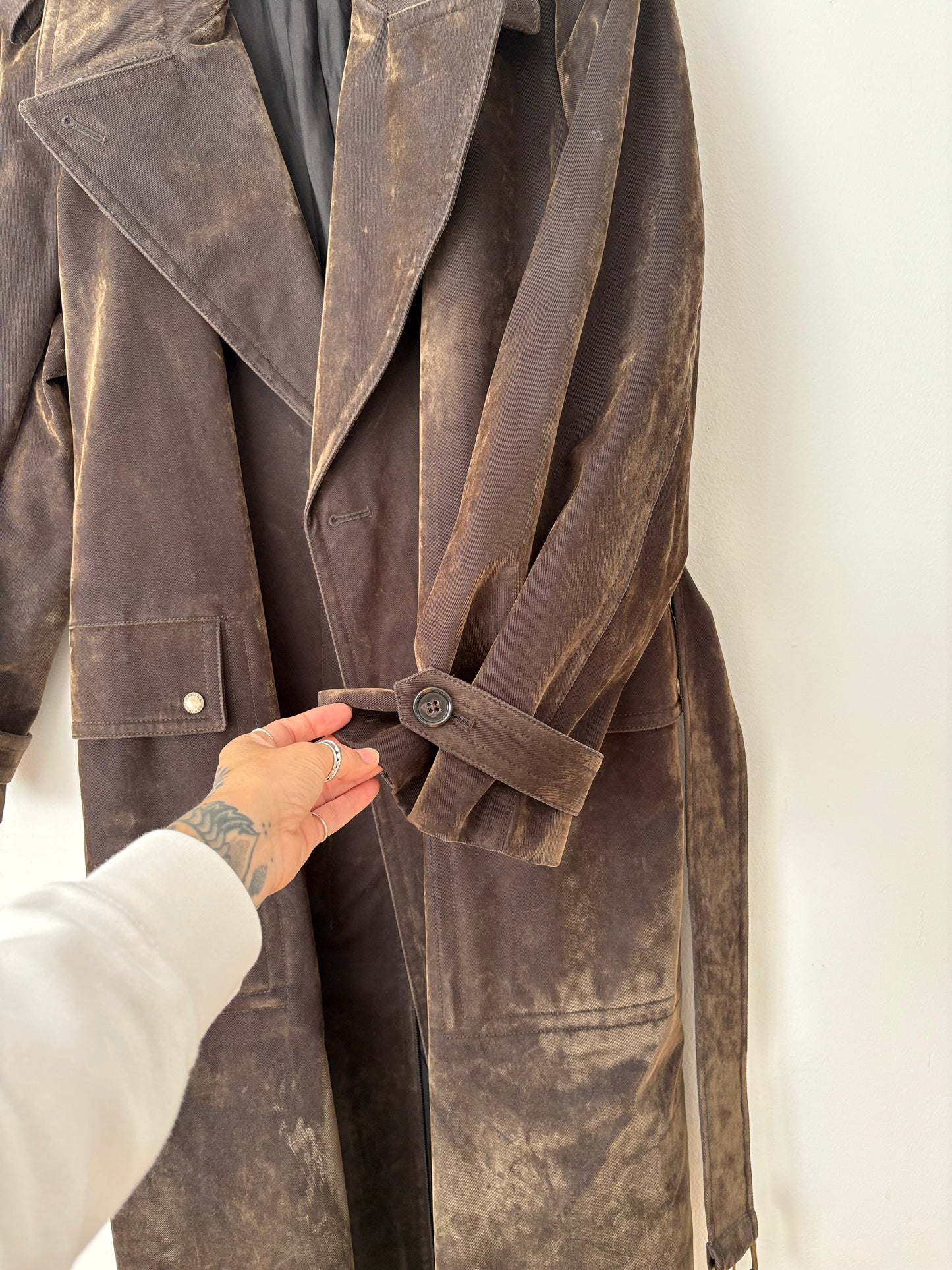 Banana Republic Amalia velour trench coat XL