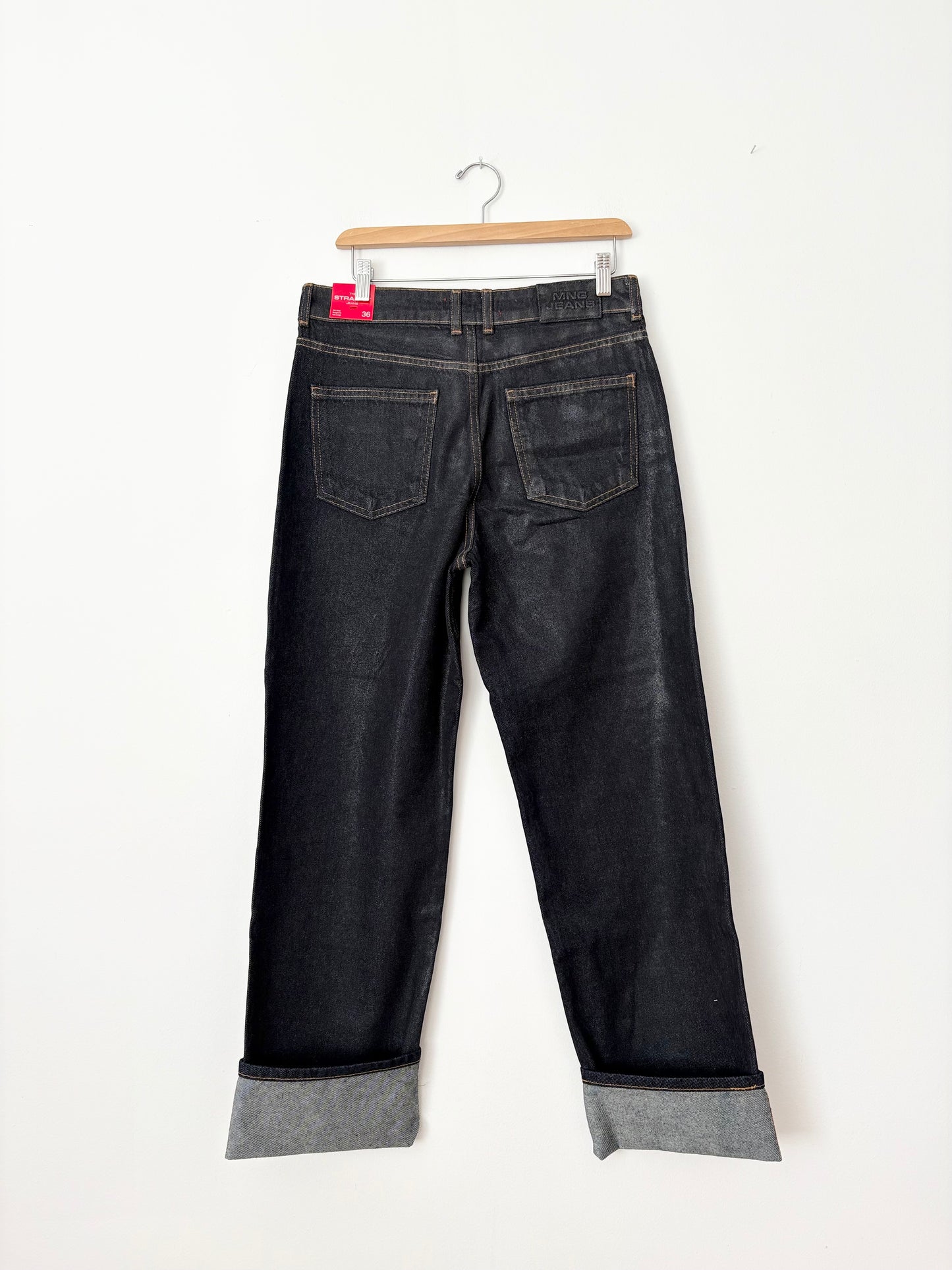 Jean droit Mango à effet métallisé Medium