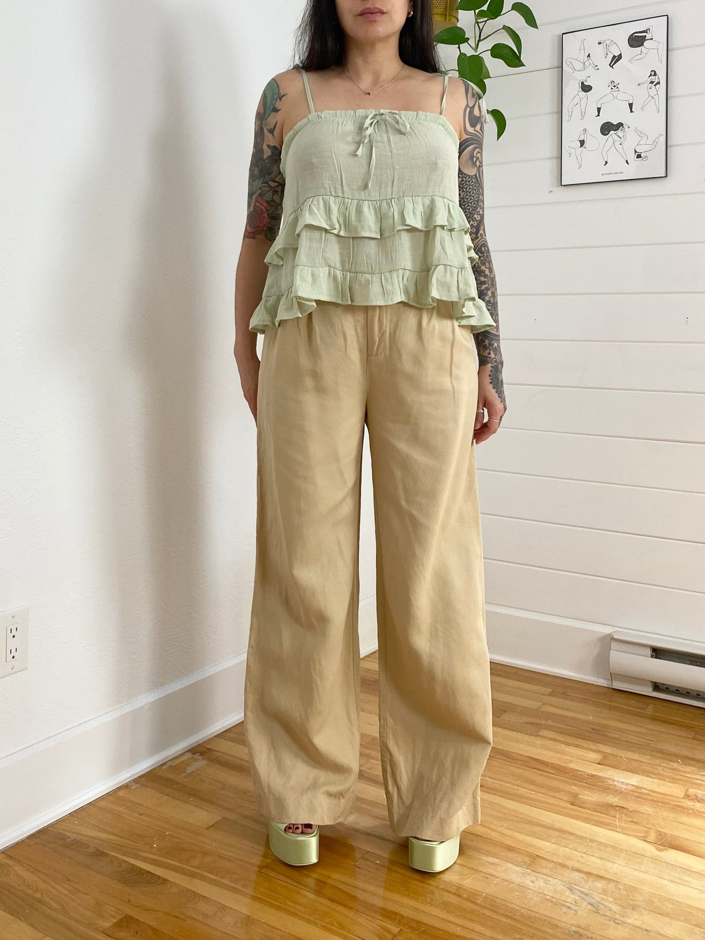 Pantalon large en lin mélangé Part two Medium