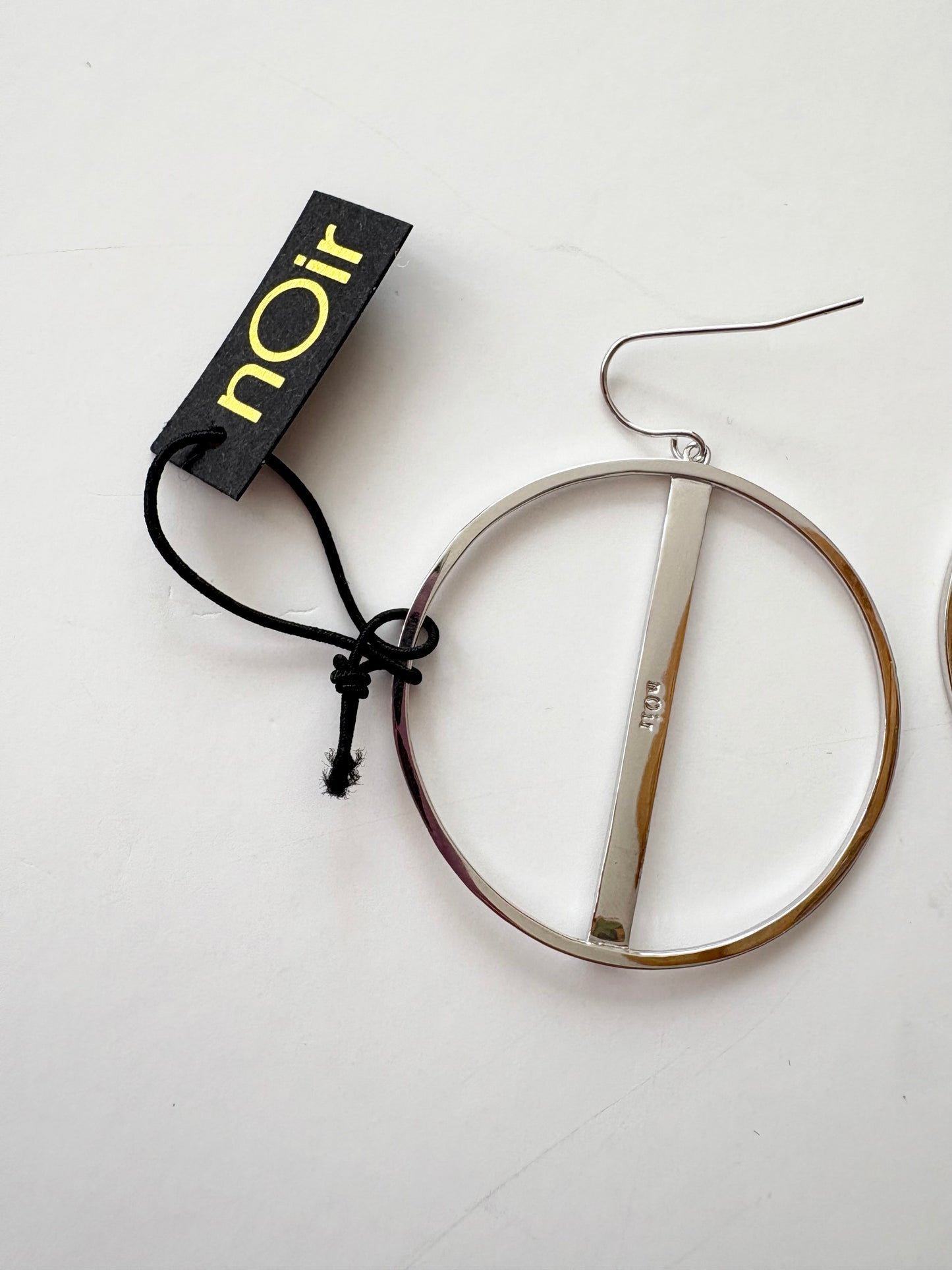 Noir NYC silver hoop earrings