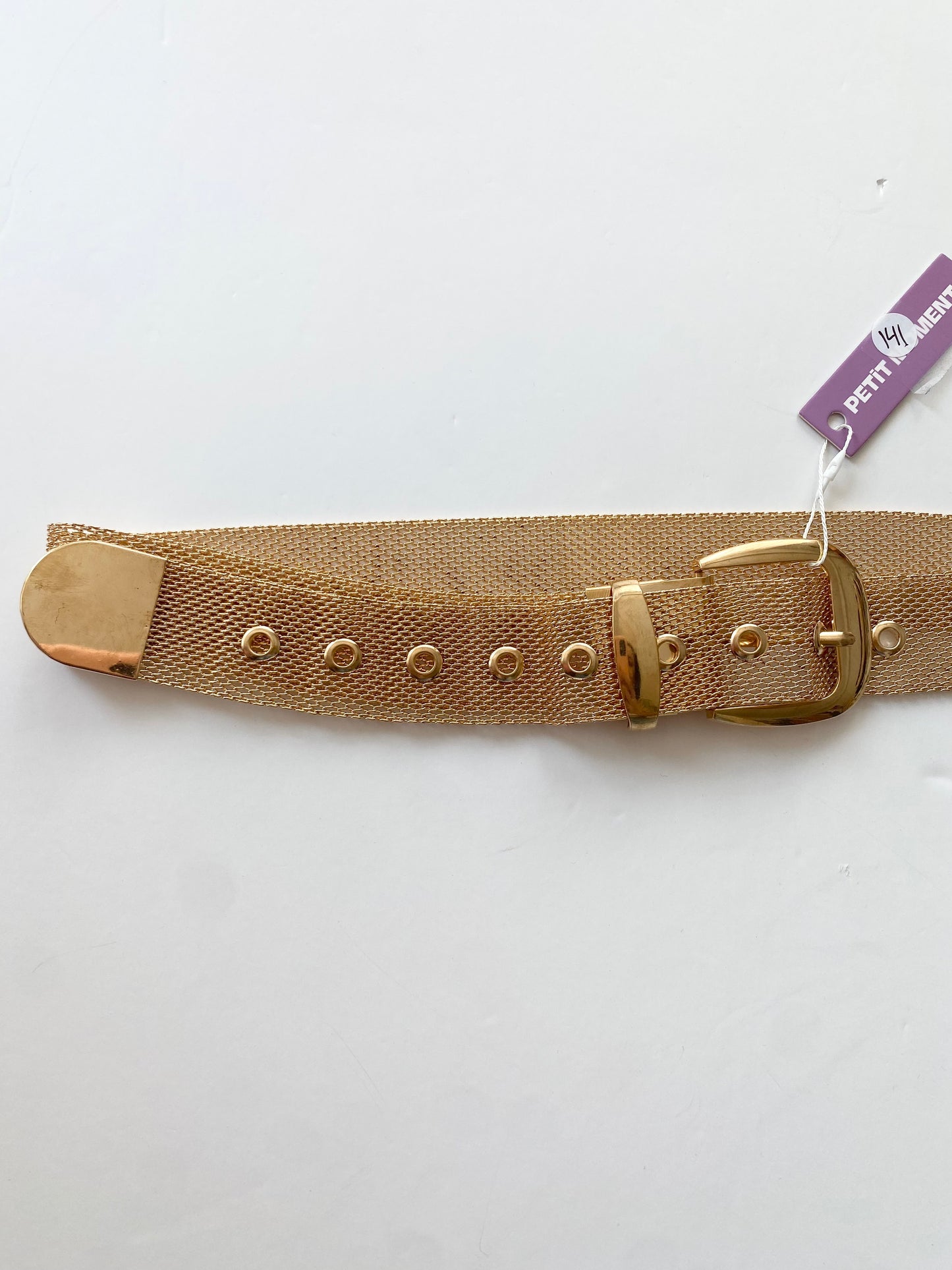 Petits moments gold metal mesh belt L/XL