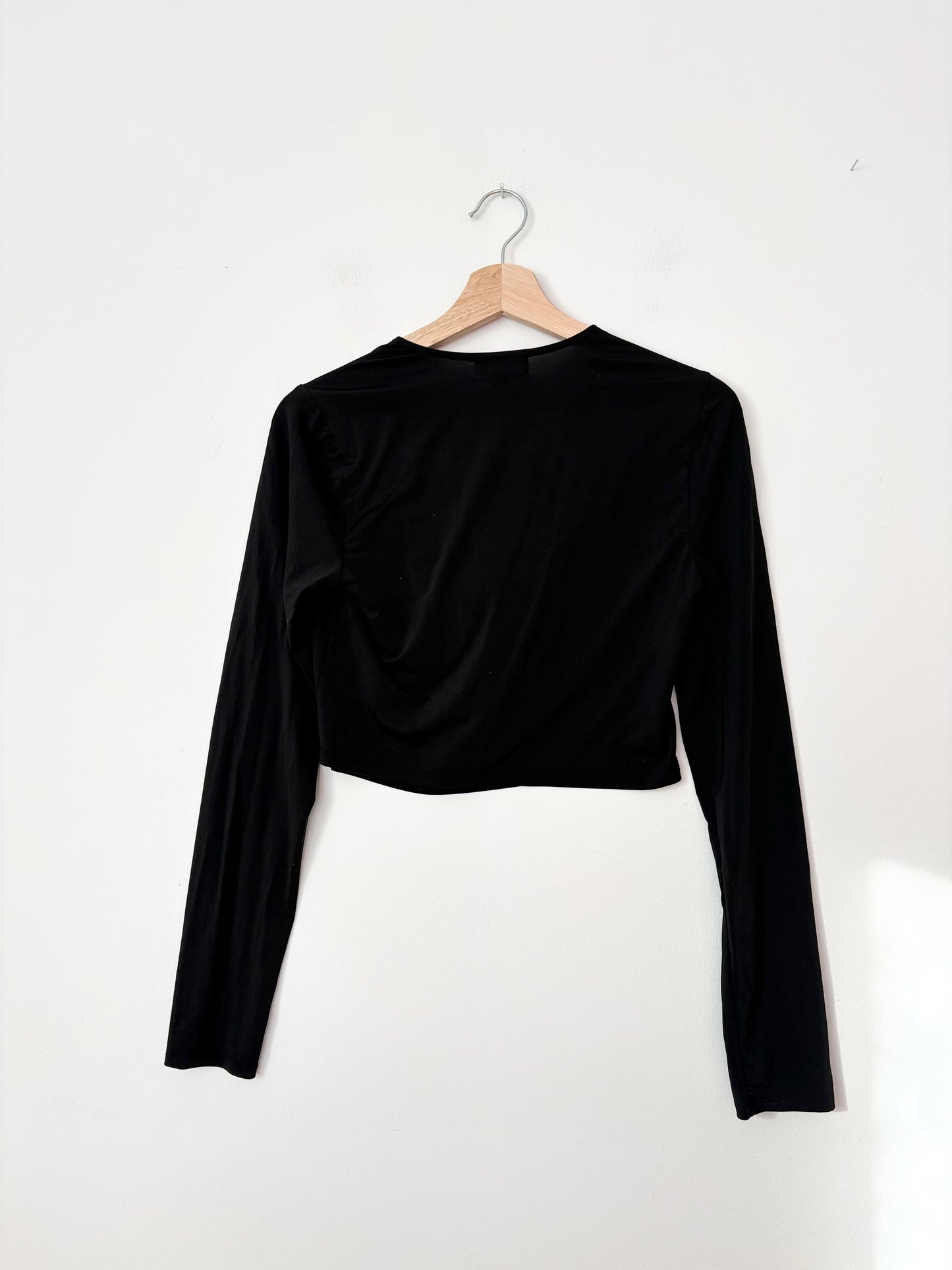 Open Edit cowl neck long sleeve crop top Medium