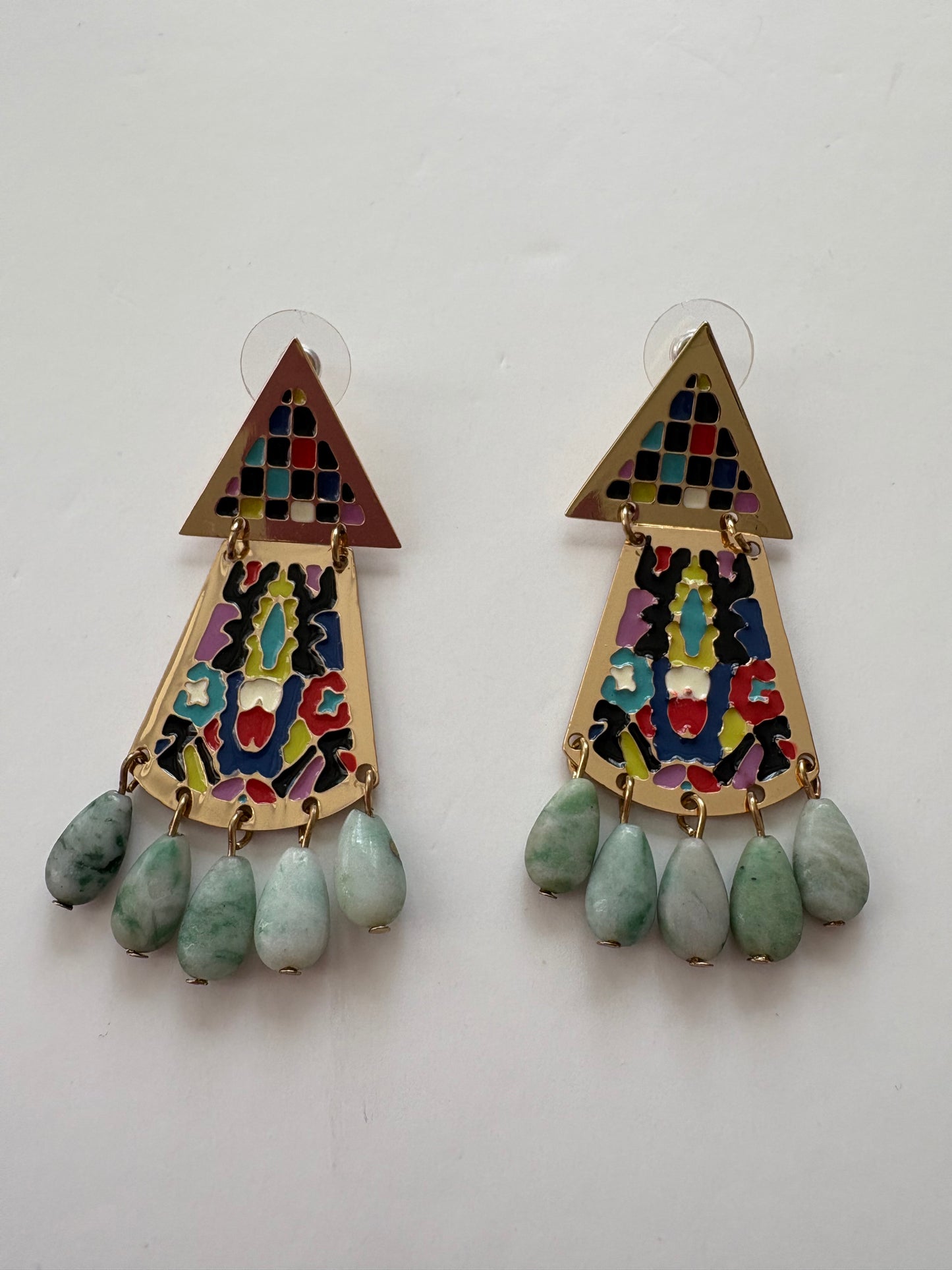Boucles d'oreilles en perles d'émail Noir NYC