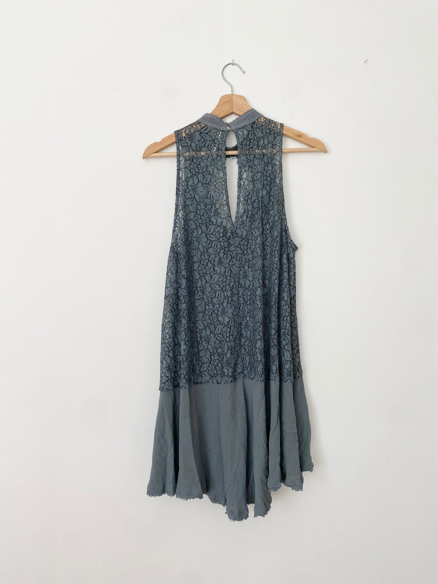 Free People sheer lace high neck dress Medium