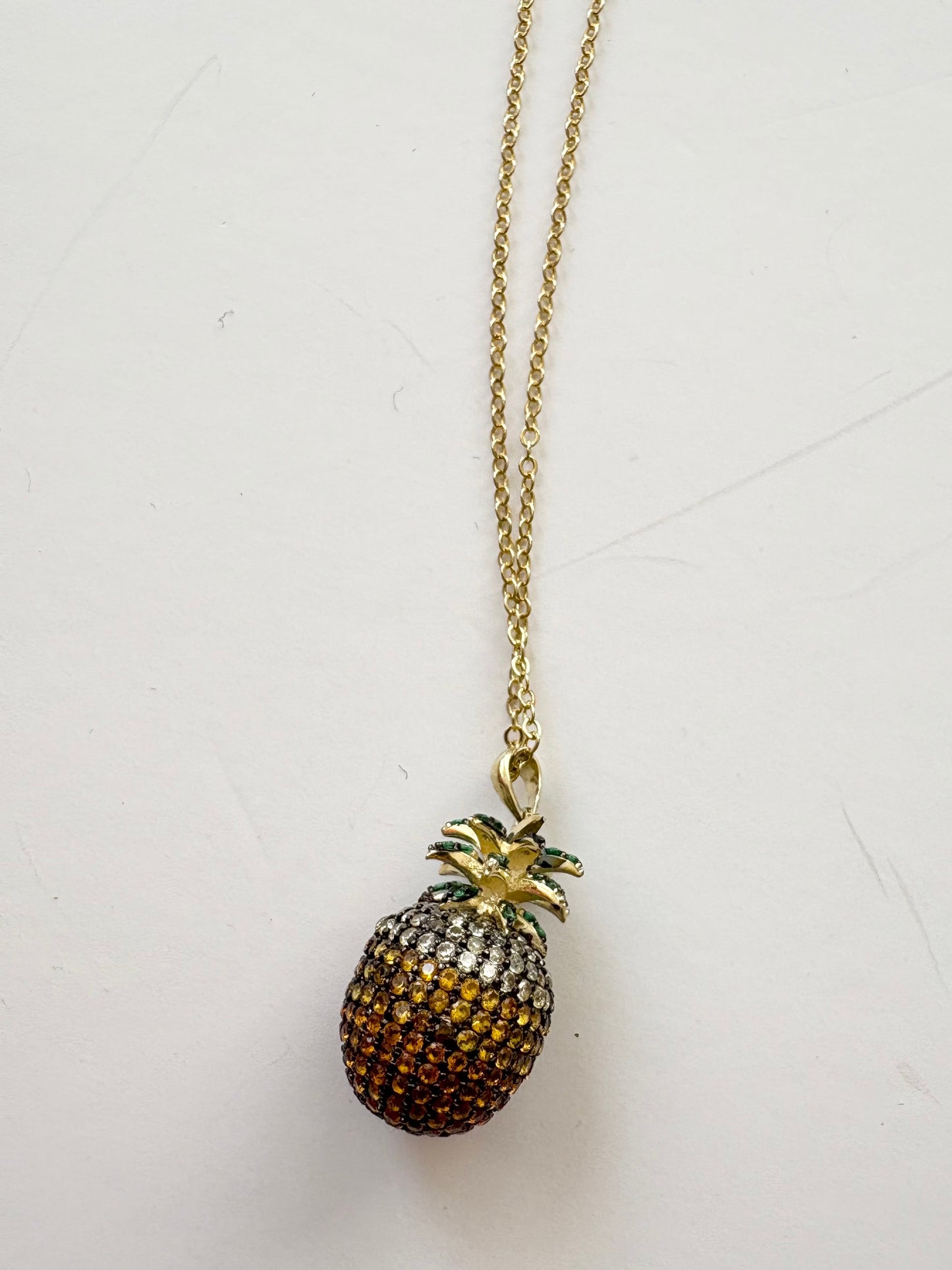 Noir NYC gold pineapple necklace