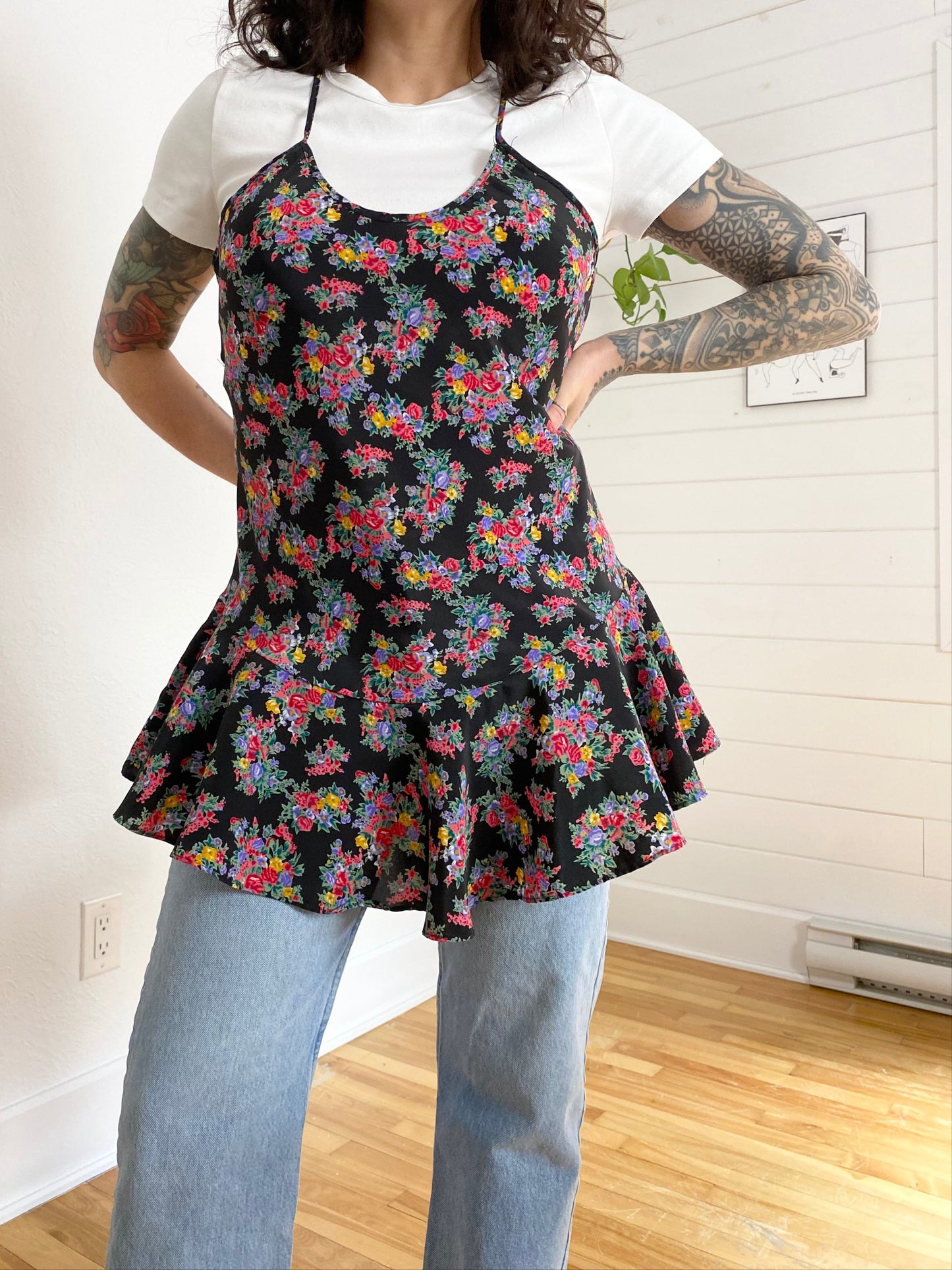 Vintage floral slip dress