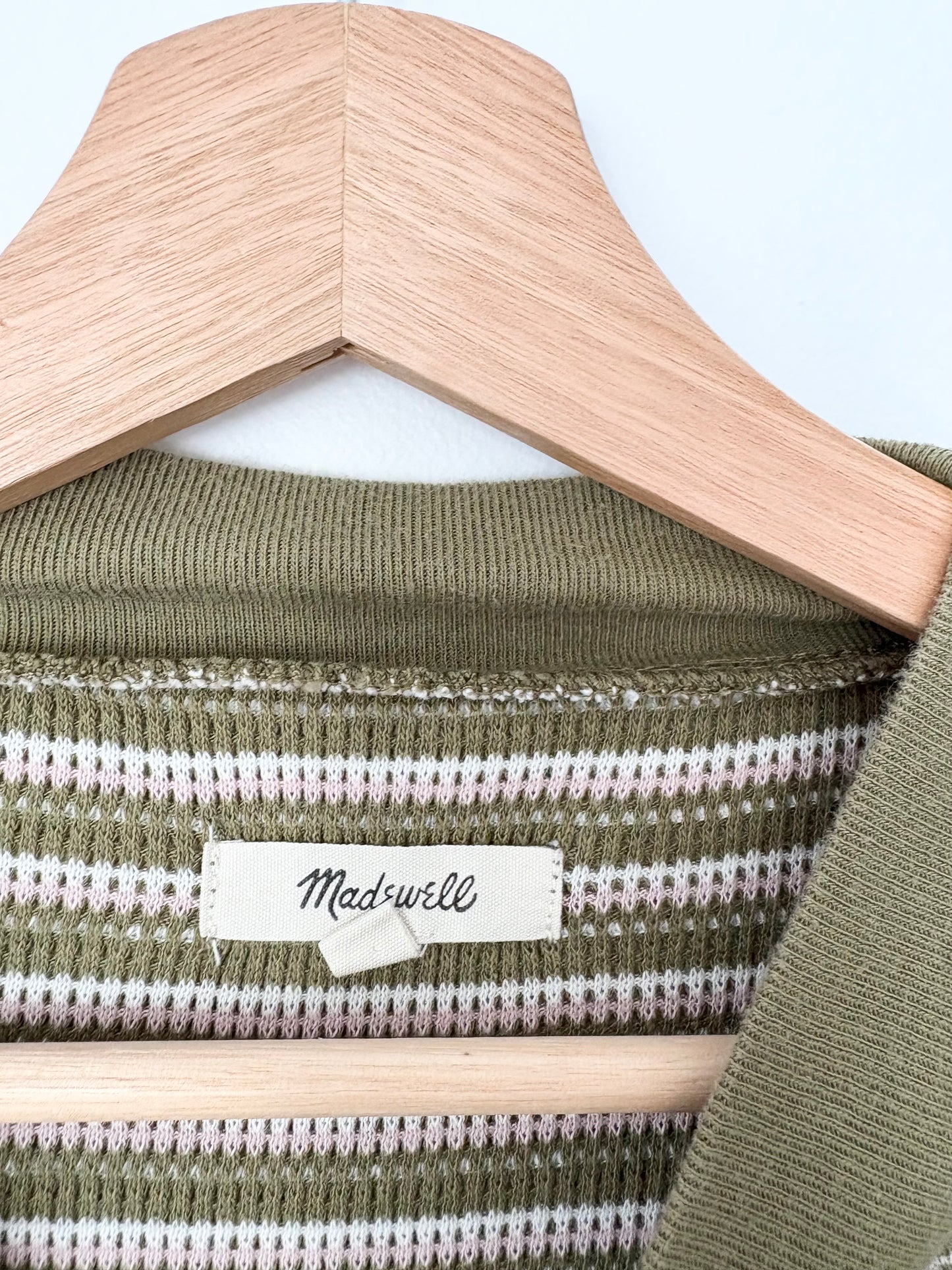 Madewell mockneck waffle sweatshirt Small