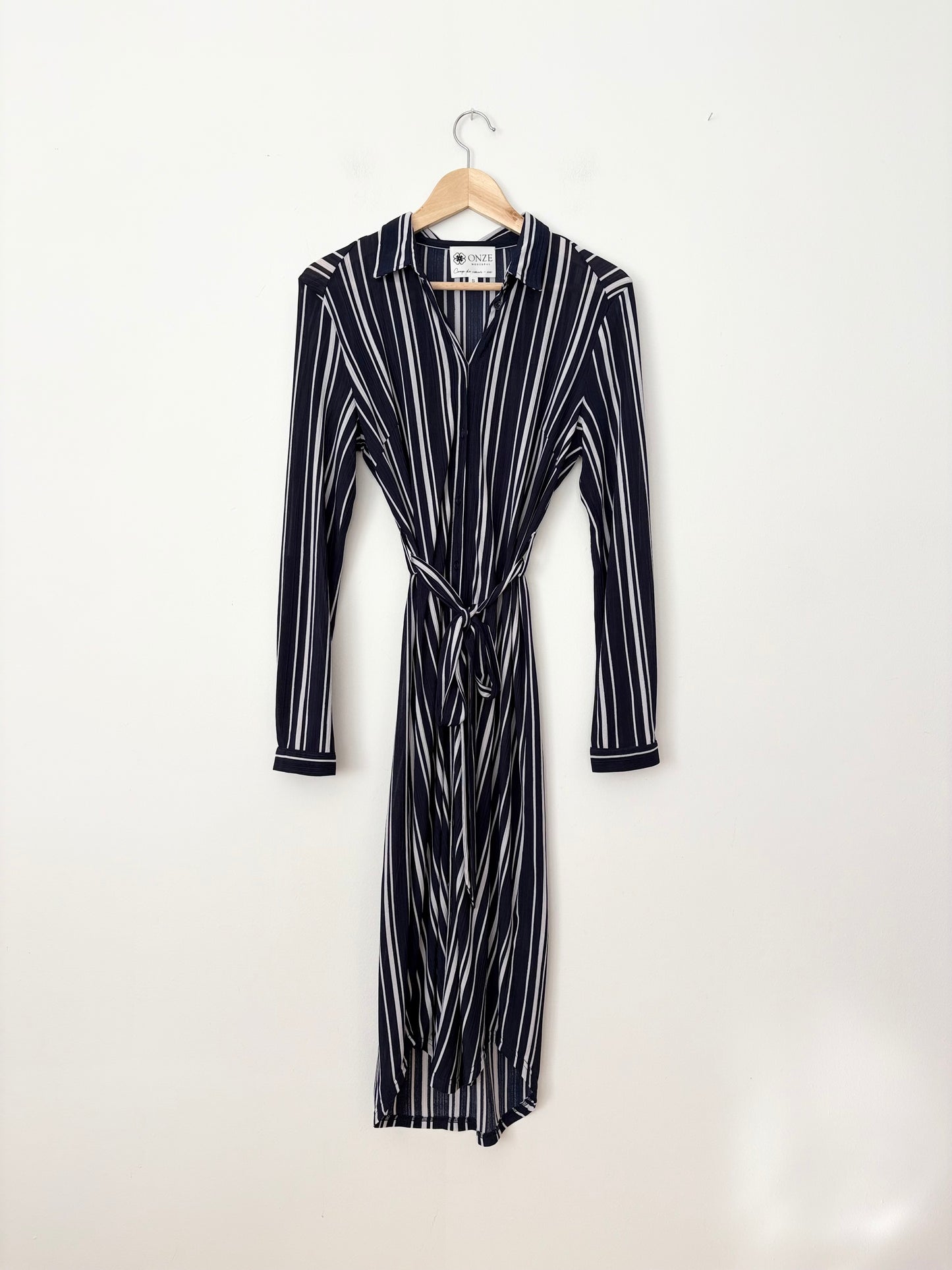 Onze Montreal striped belted dress Small