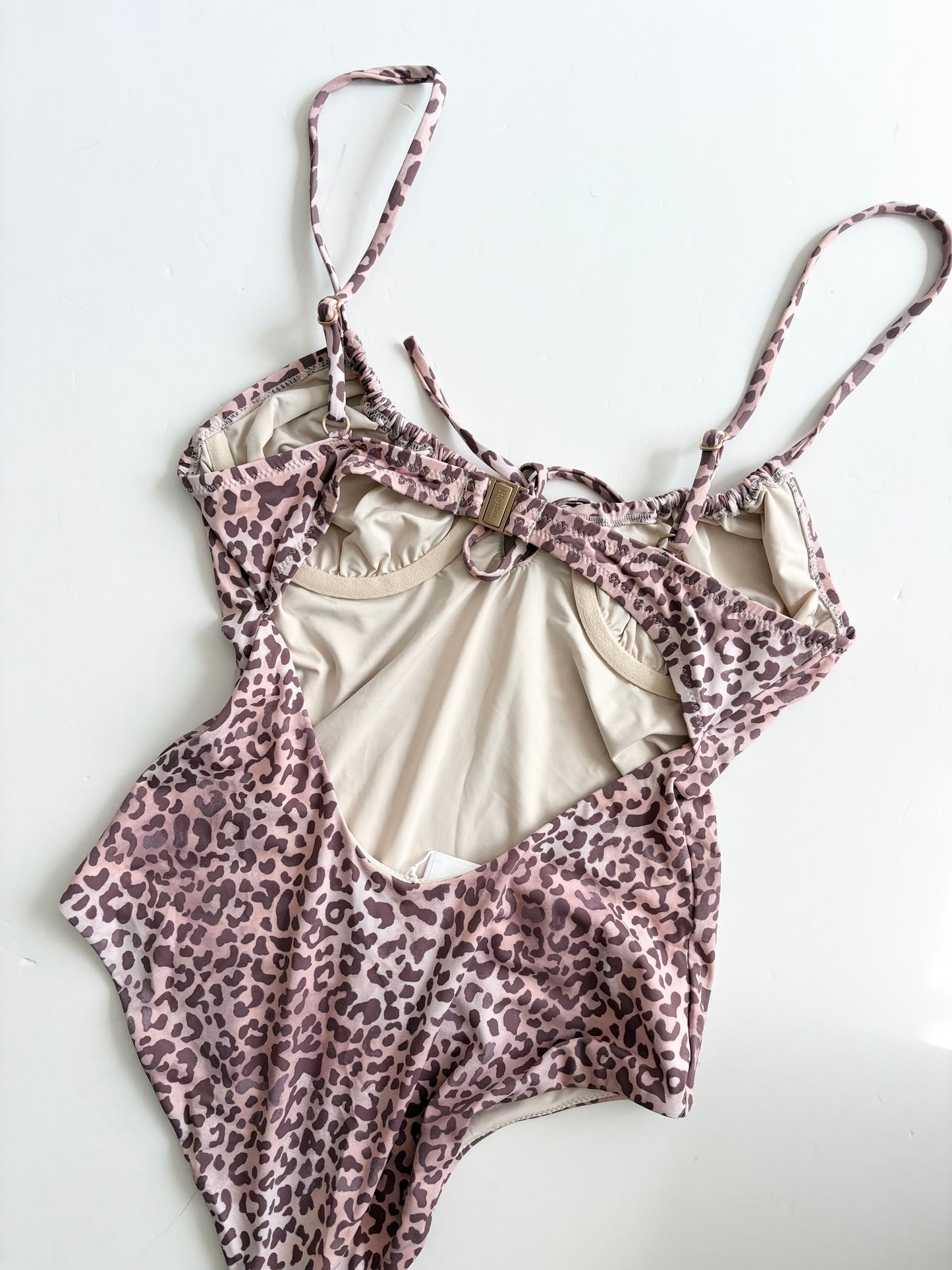 Rythm X Free People Leopard tie front swim Medium