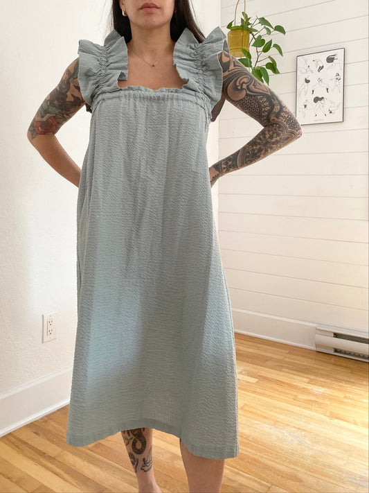 Robe midi en seersucker Open edit Small