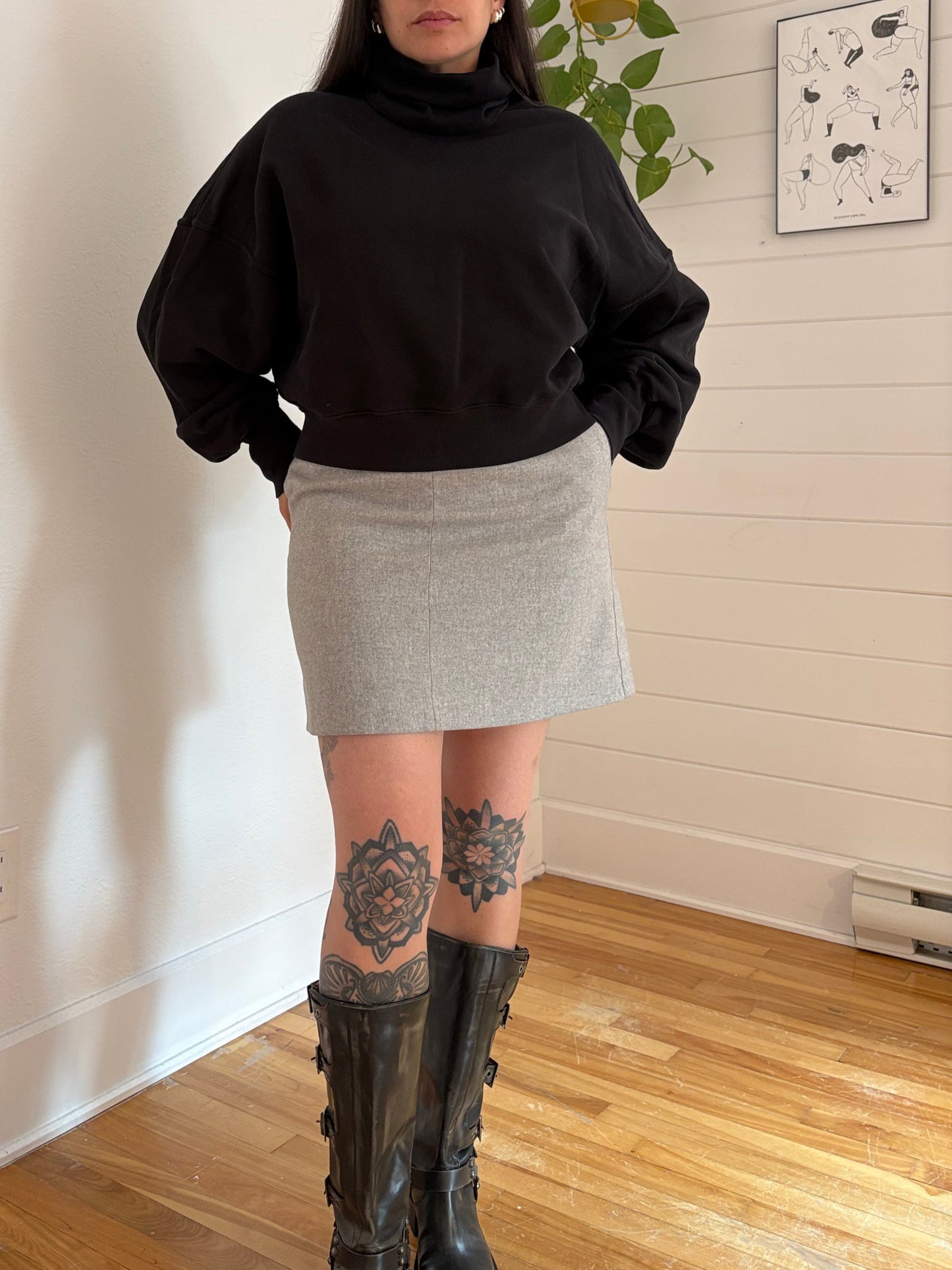 Agolde balloon sleeve turtleneck sweatshirt S/M