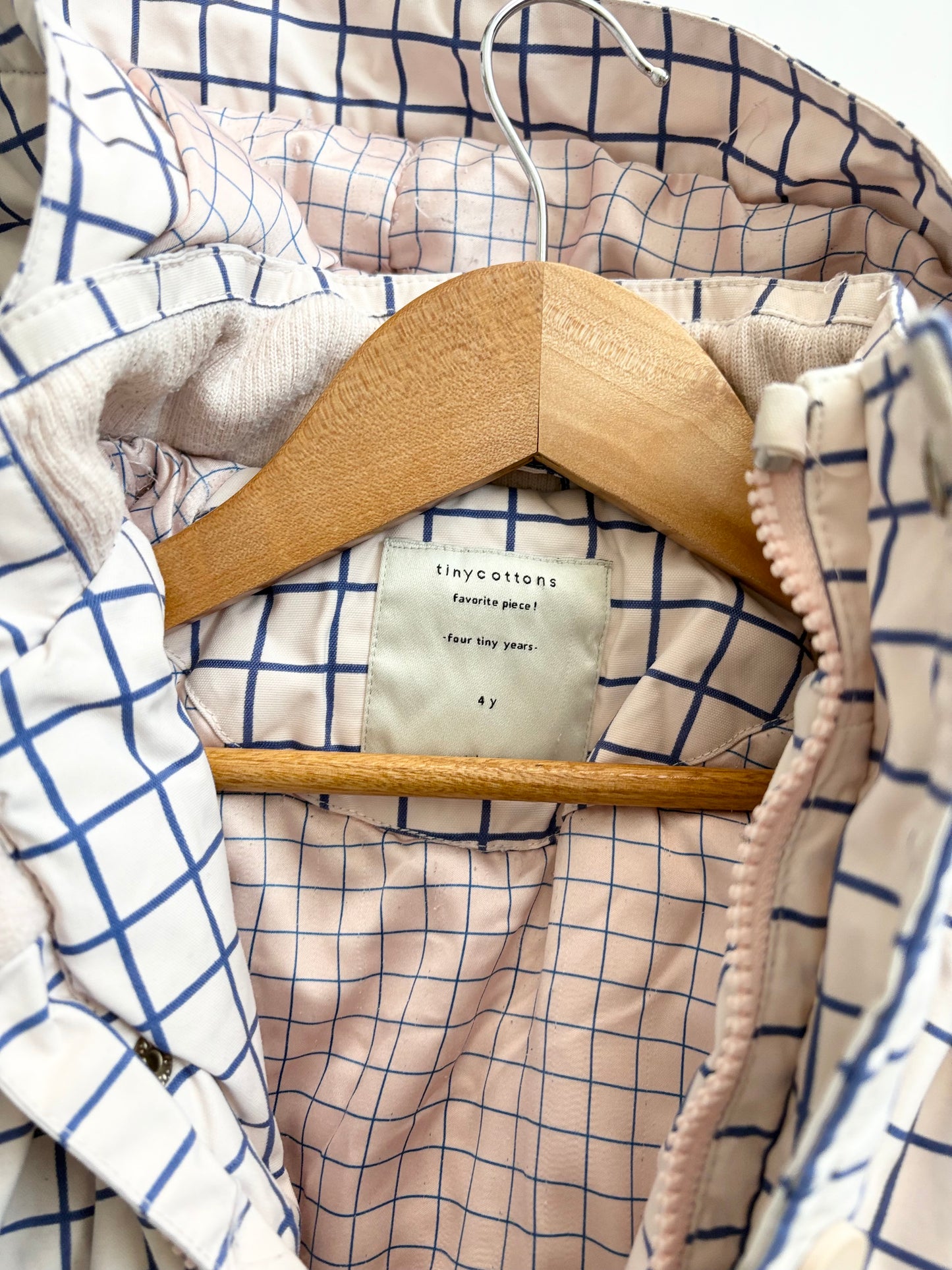 Tiny cottons checkered pink coat 4Y