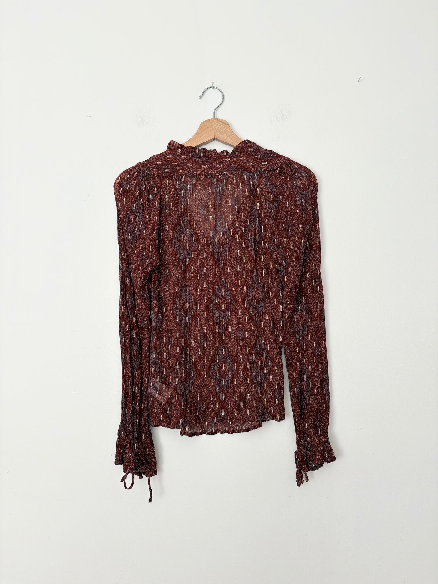 Paige Fia semi sheer blouse XS