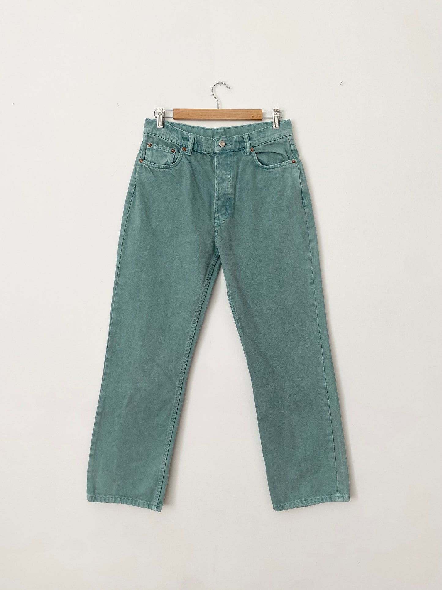 Jean Zara à jambe large couleur écume de mer W29