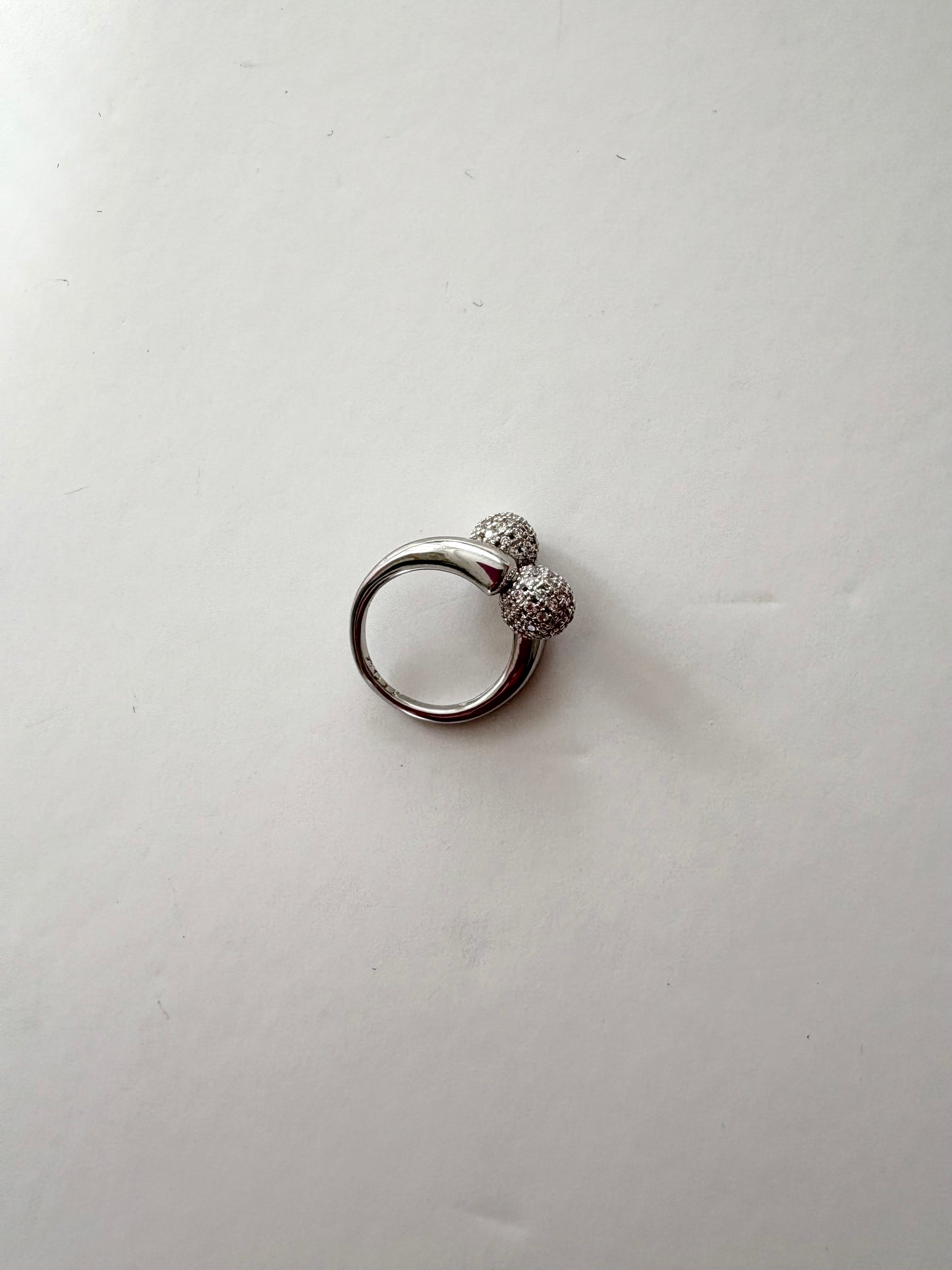 Noir NYC Dee silver pavé ring