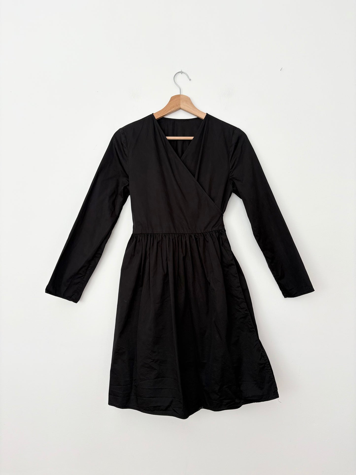 COS Pleated fold-over dress S/M