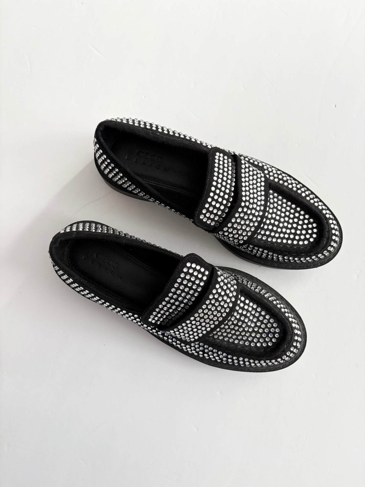 Asos chunky rhinestone loafers EUR36