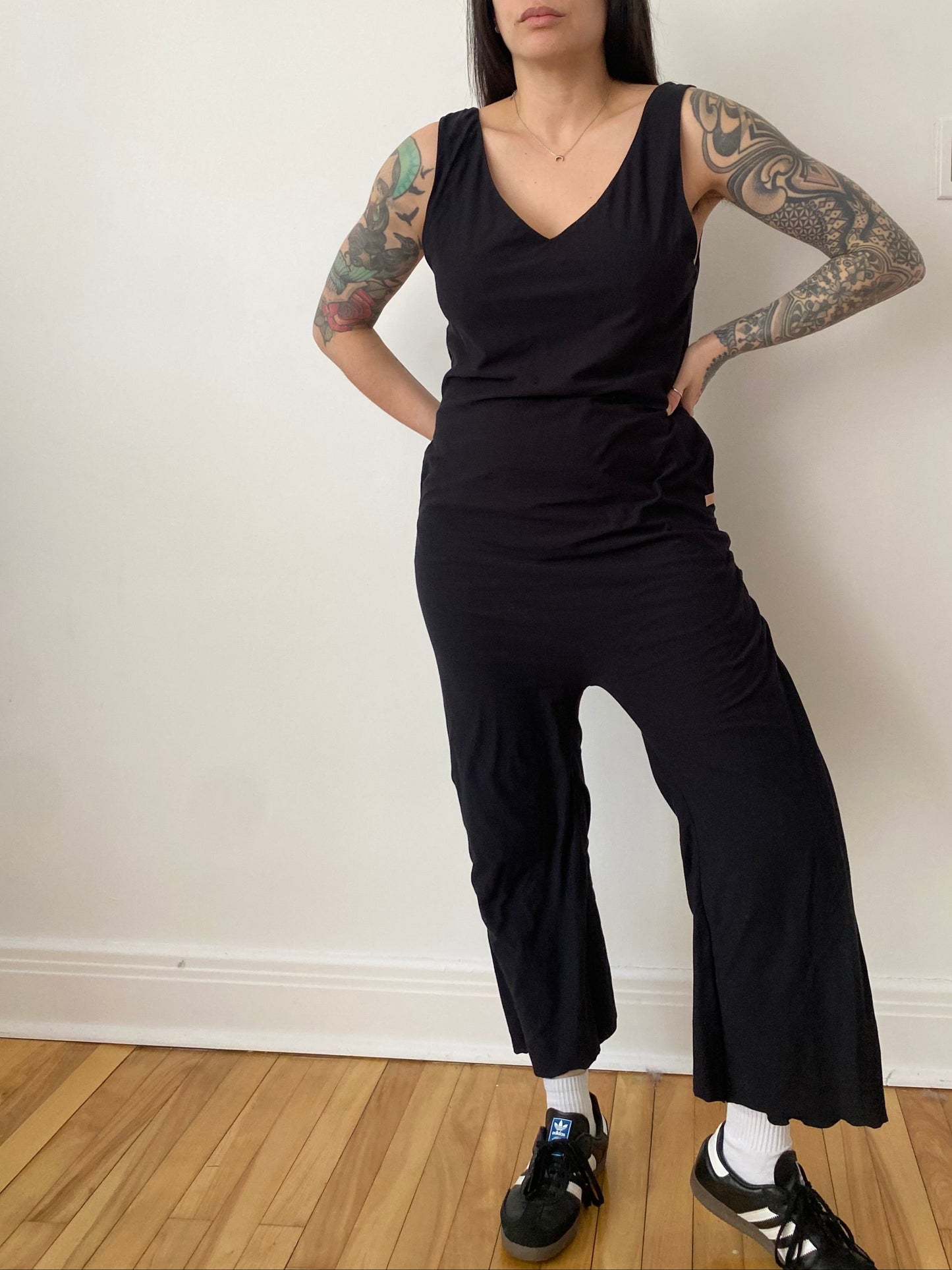 Lunya Restore pima double V jumpsuit Small