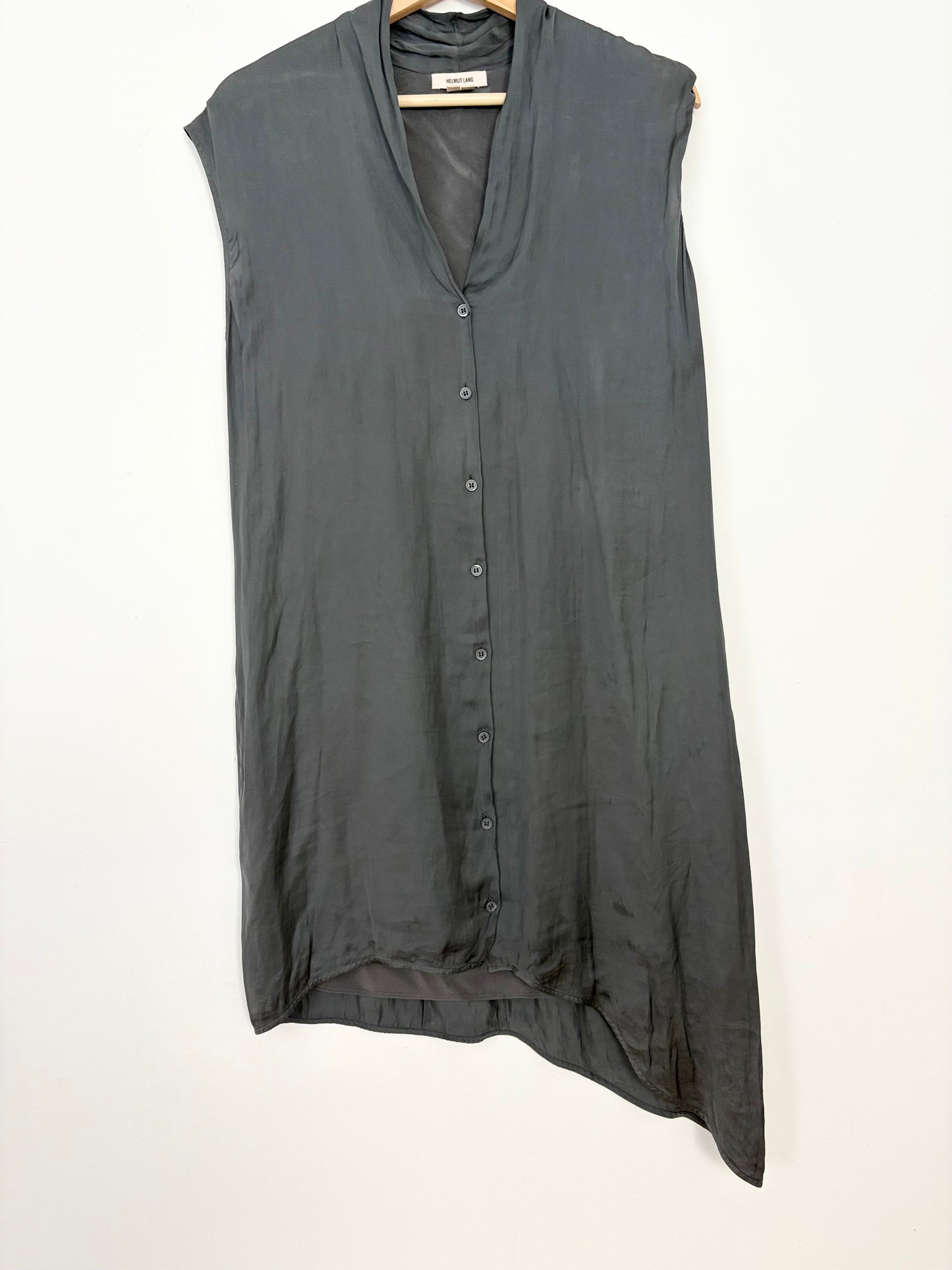Robe-chemise asymétrique en soie Helmut Lang, taille S