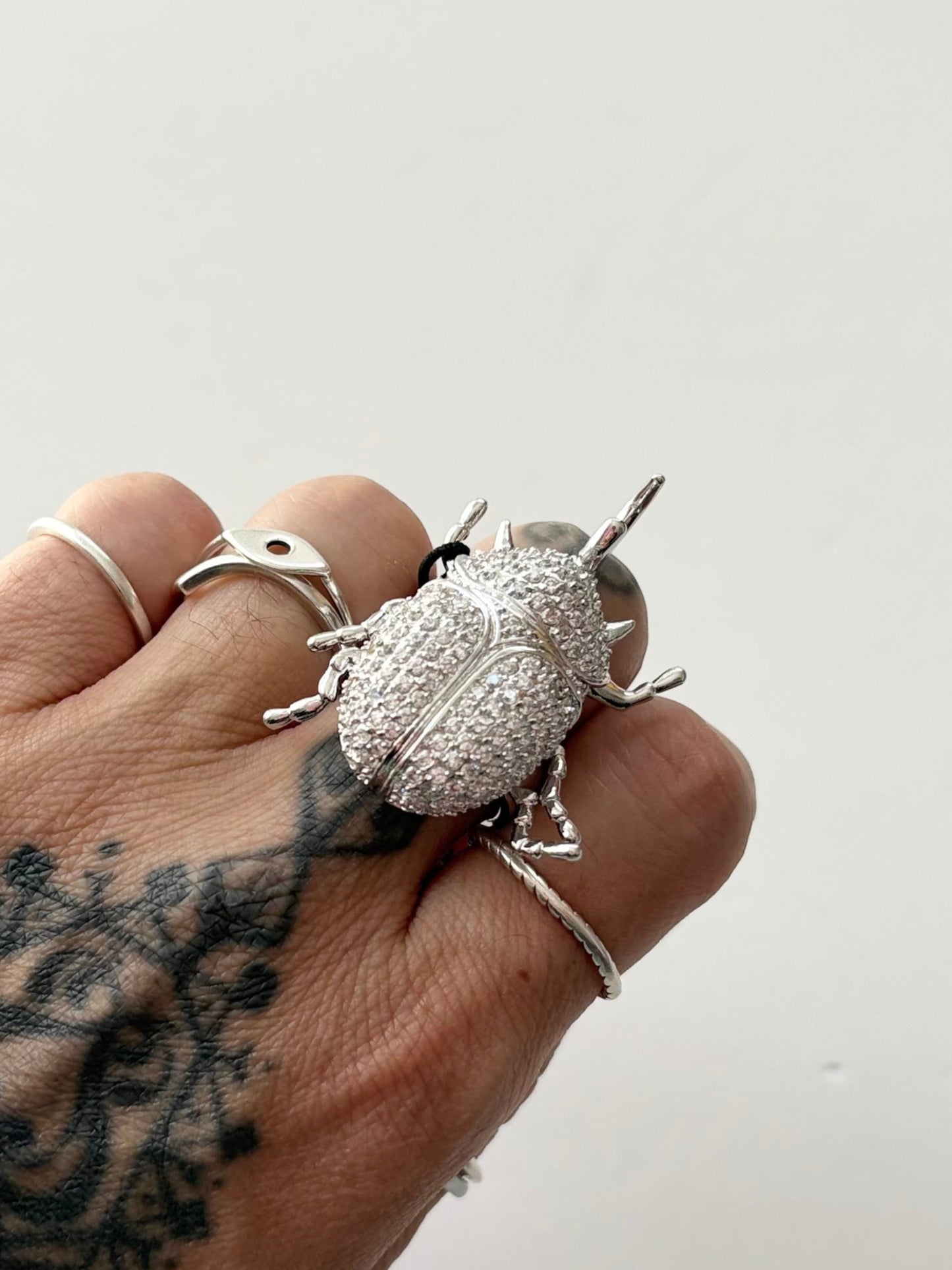 Noir NYC beetle cubic zirconia ring