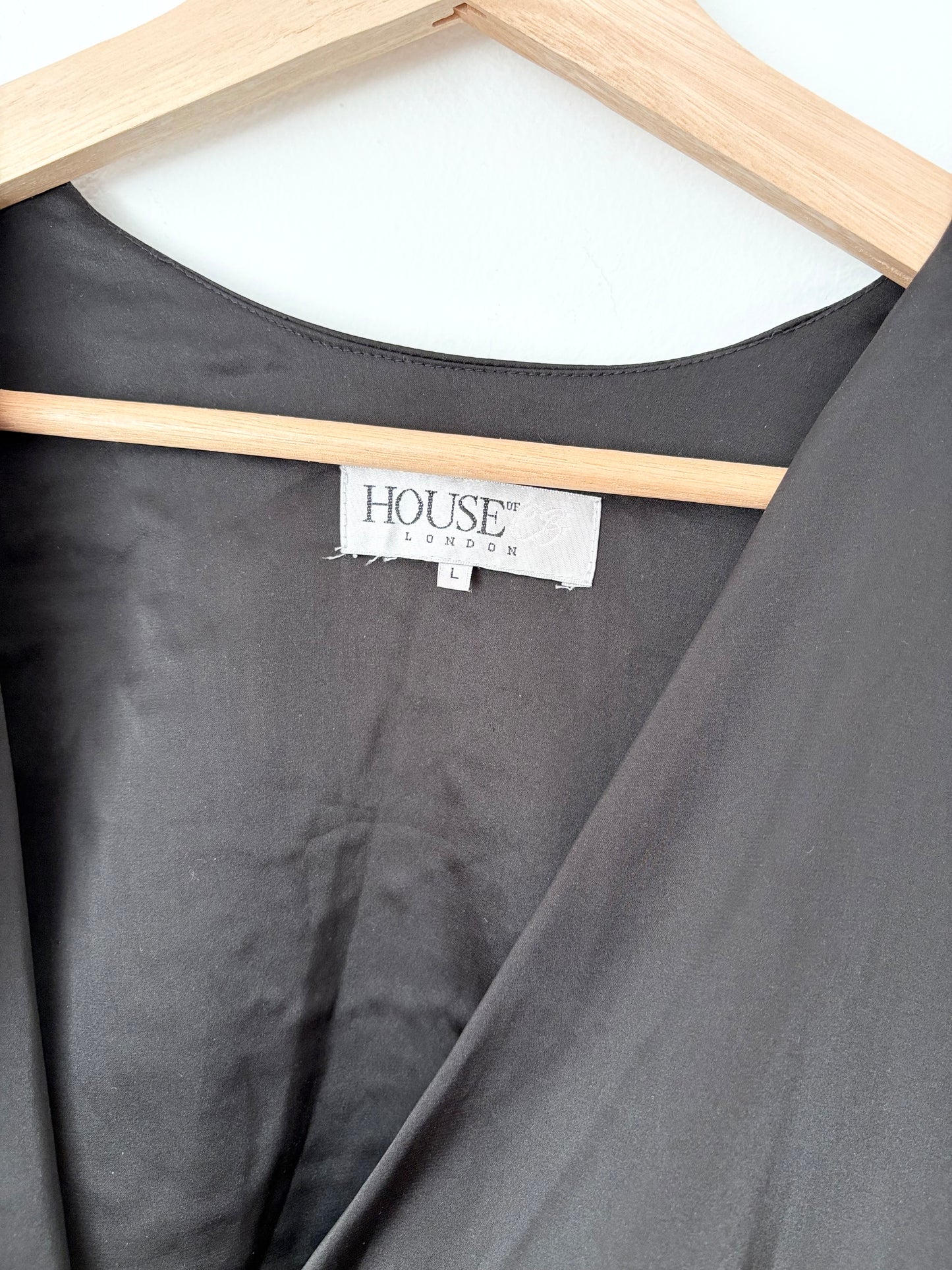 House of CB Zemora satin wrap dress Large