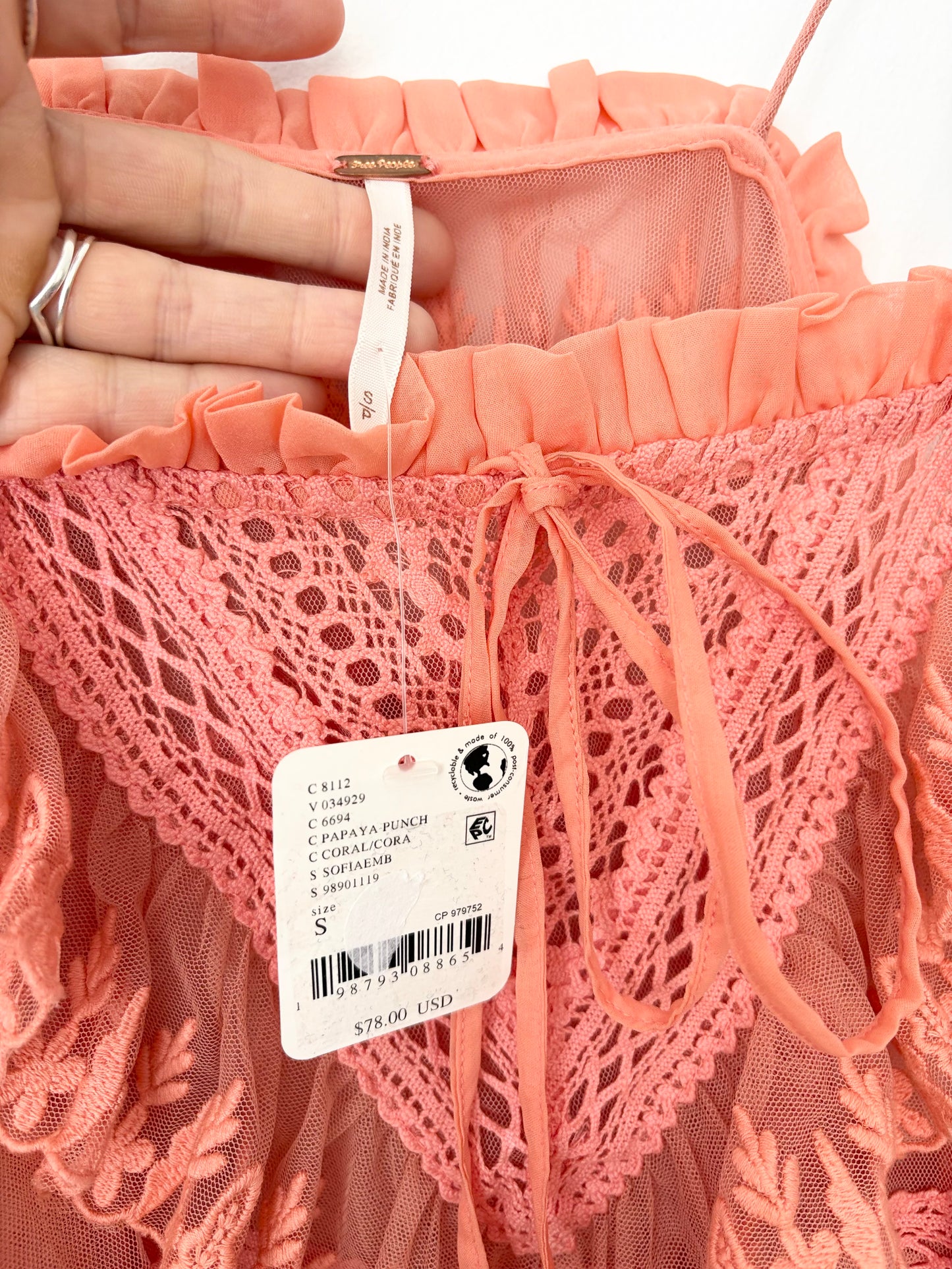 Débardeur brodé Free People Sofia taille S