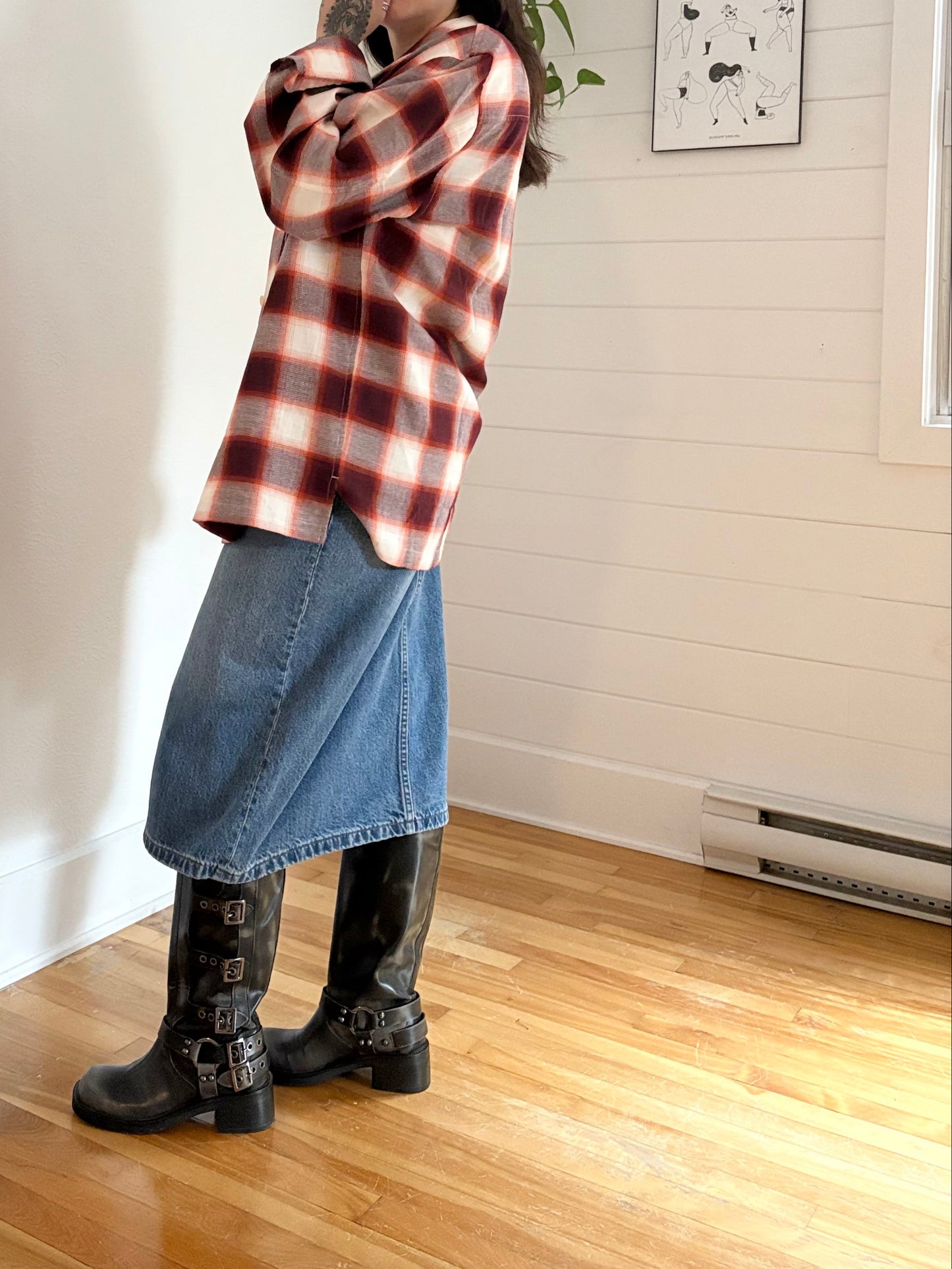 Sandro checked grunge shirt 2XL
