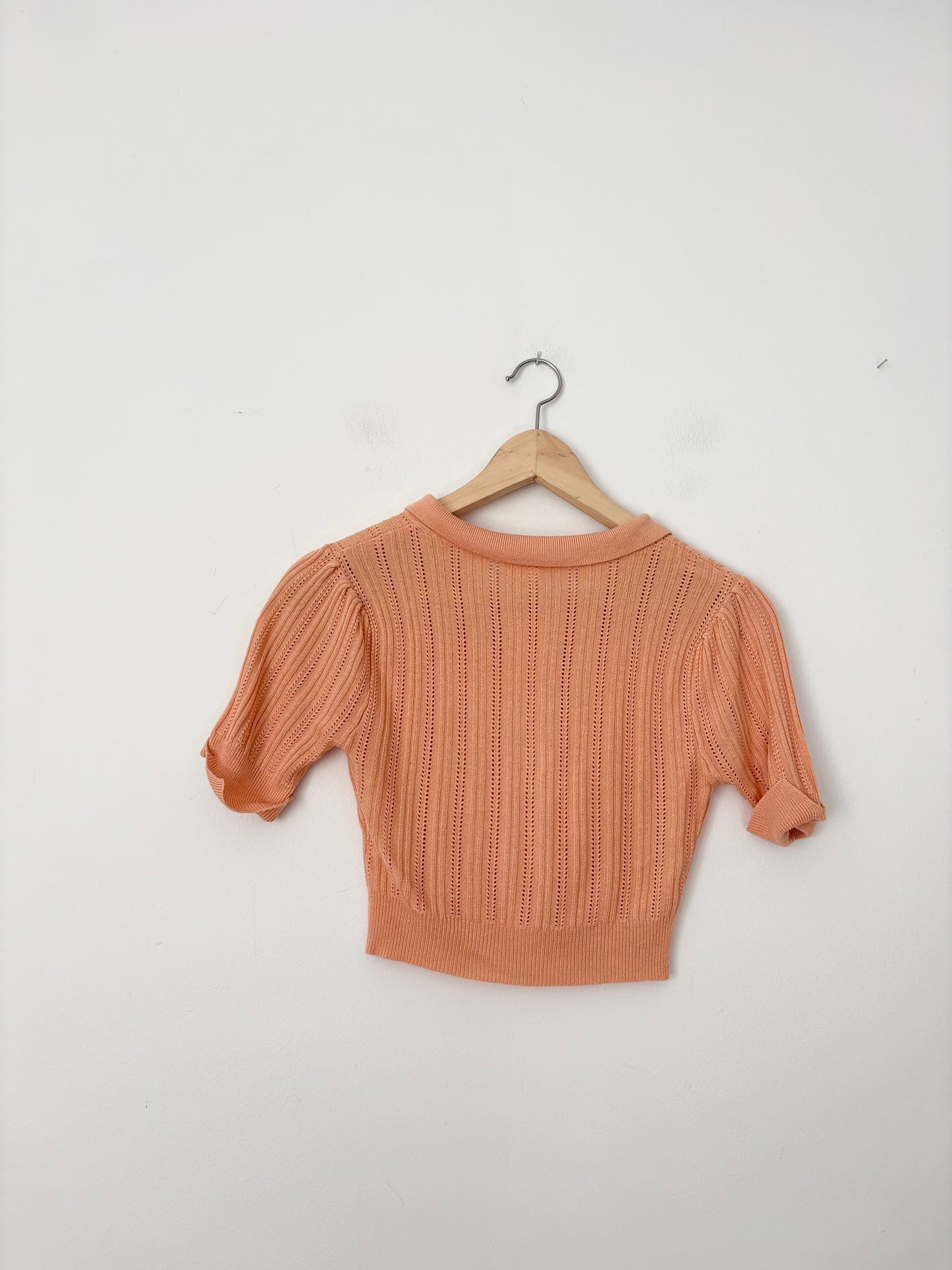 For love & lemons Phoebe pointelle polo sweater XS