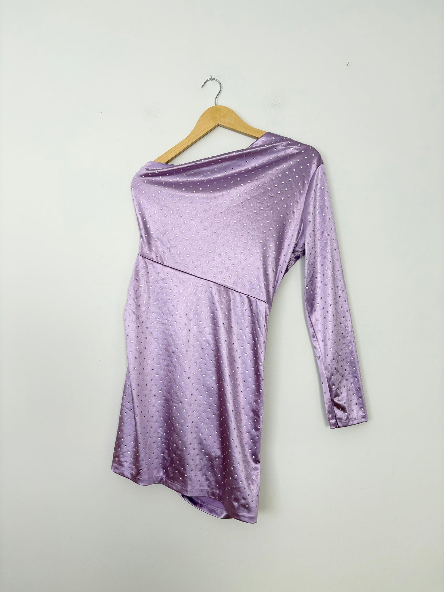 Maje Raparme embellished one shoulder dress Large