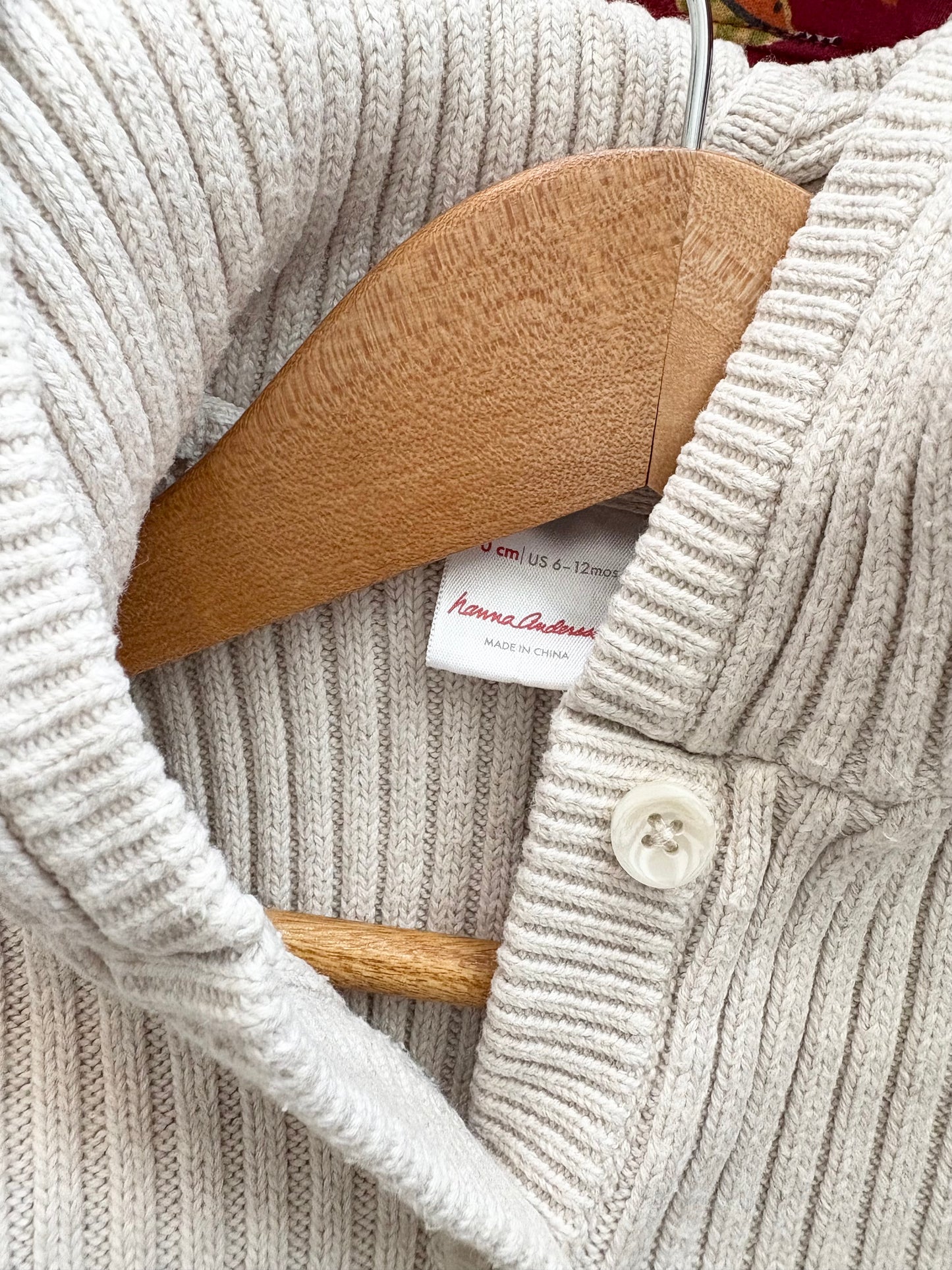 Hanna Anderson knit bear onesie 6-12 months