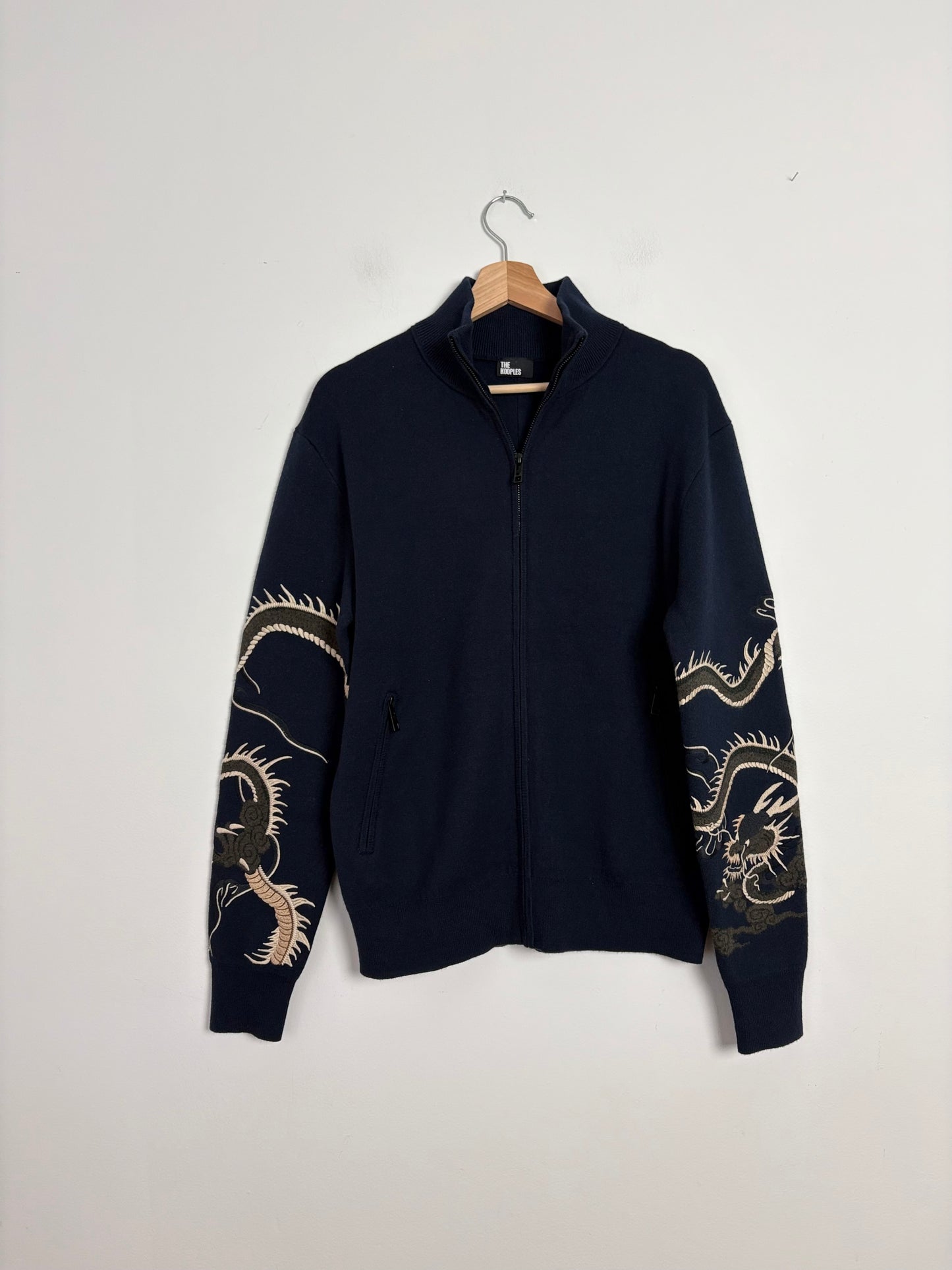 The kooples wool blend embroidered zip up cardigan S-L