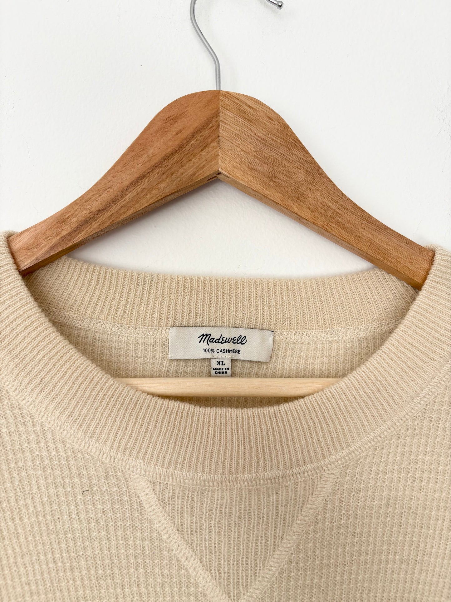 Madewell waffle stripe cashmere sweater L/XL