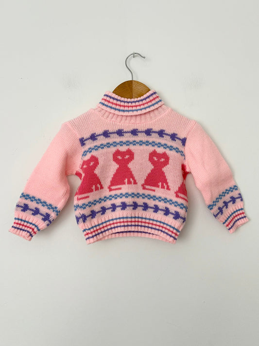 Pull vintage en maille pastel 12 mois