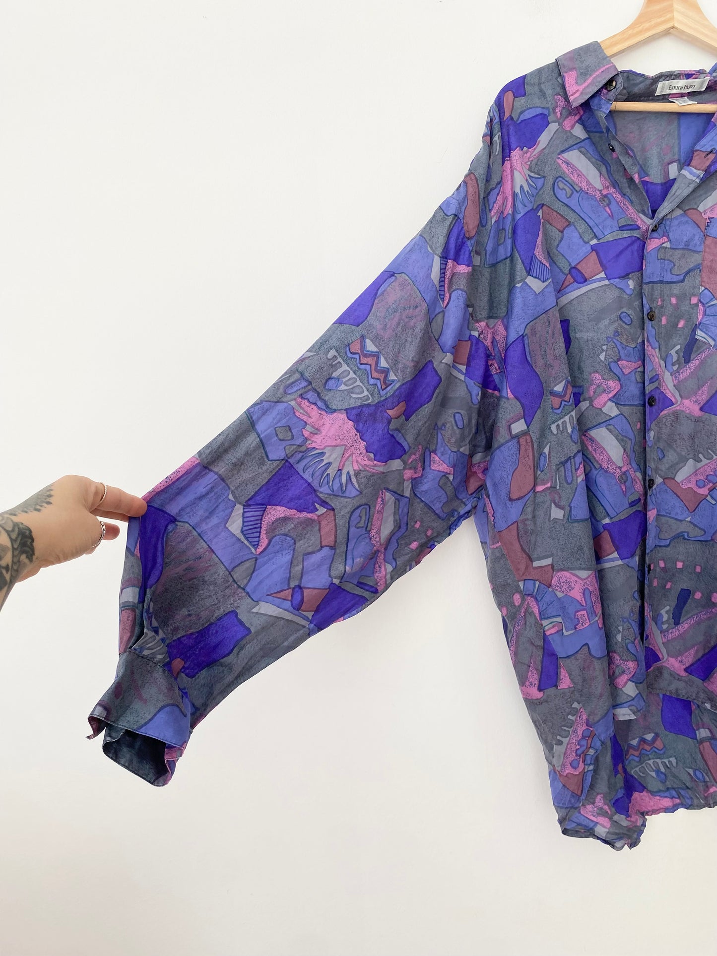 Vintage Enrico Pazzi silk shirt XL