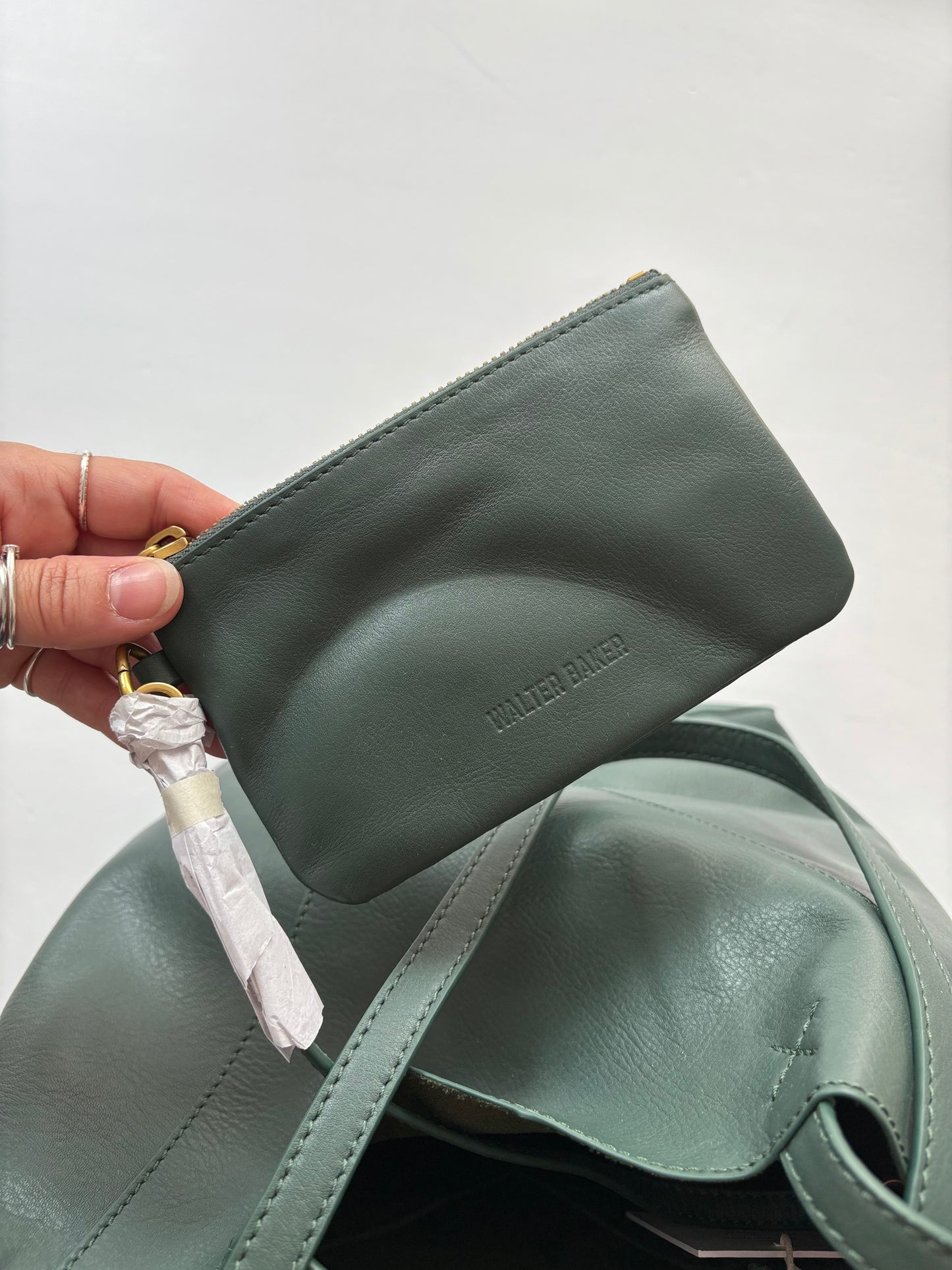 Walter Baker leather ledger tote bag