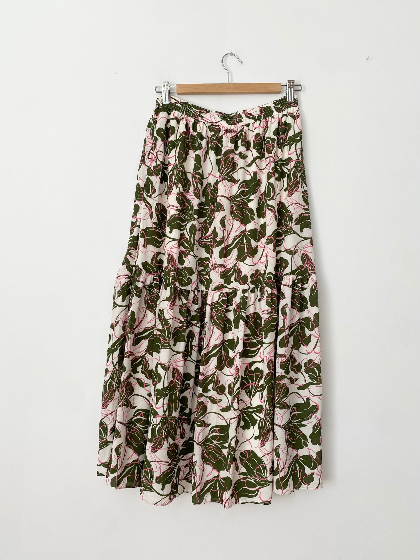 Parker ruffle tiered floral midi skirt W27