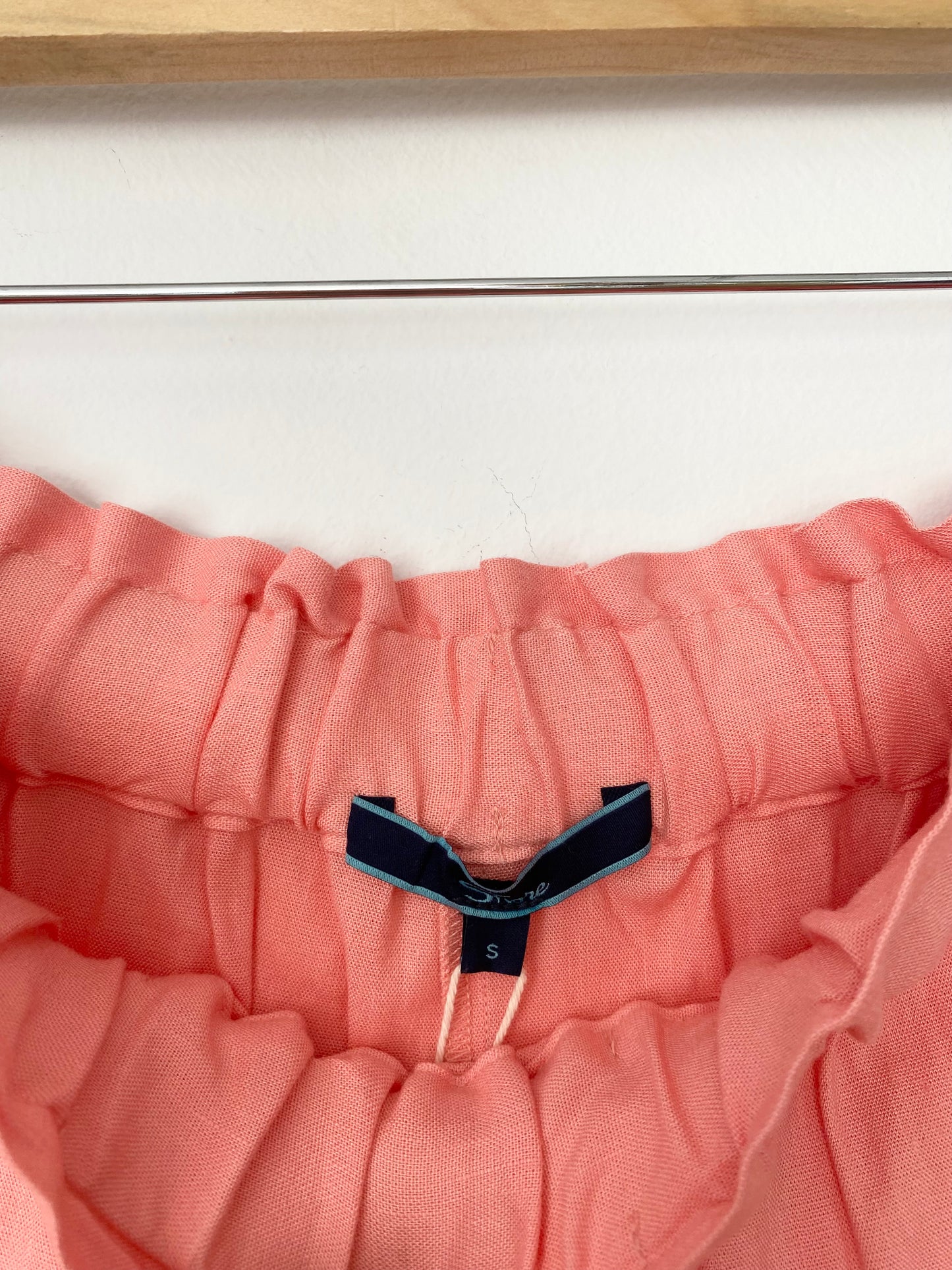 SHORE Pink linen blend tie waist shorts Small