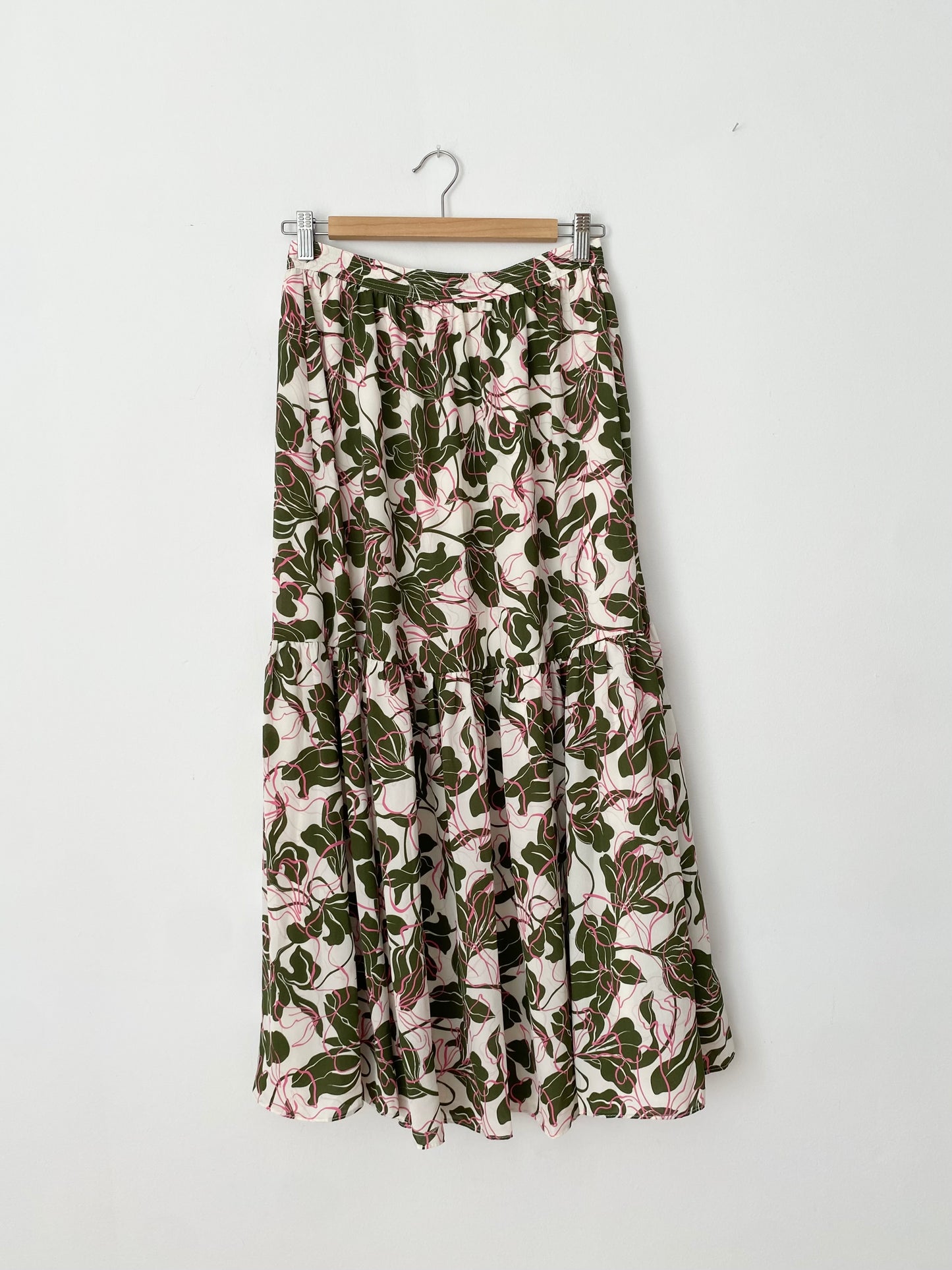 Parker ruffle tiered floral midi skirt W27