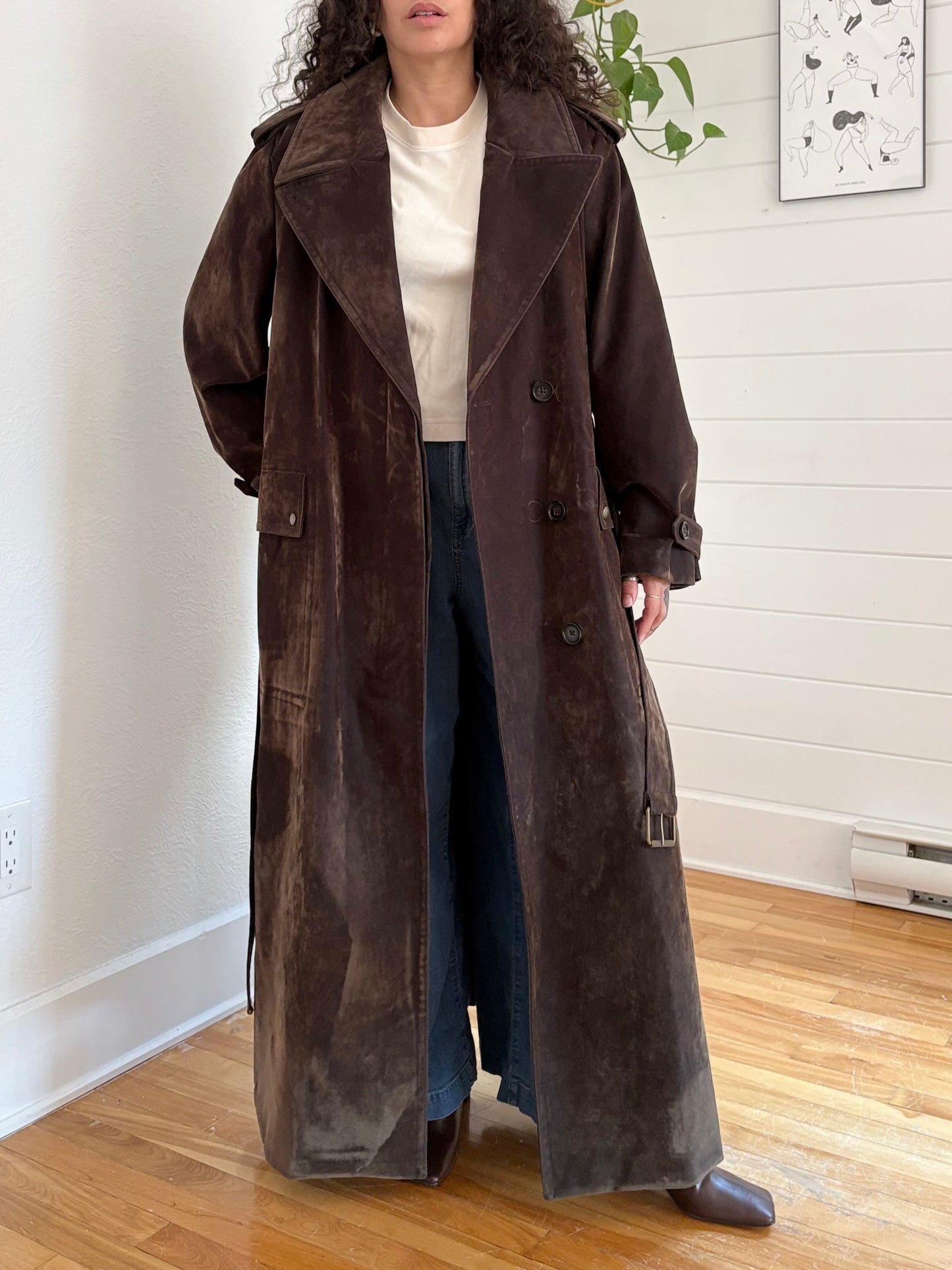 Banana Republic Amalia velour trench coat XL