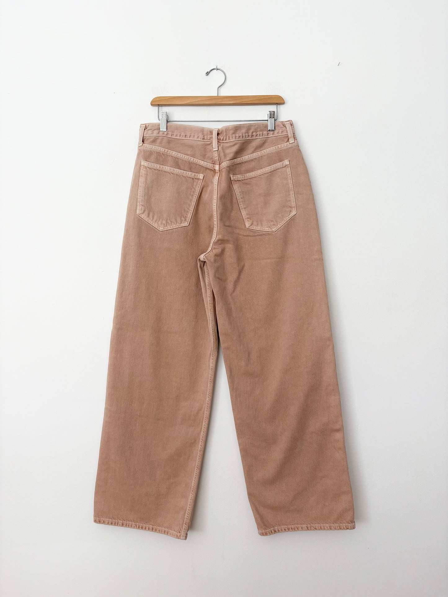 Agolde low slung baggy pink jeans W29